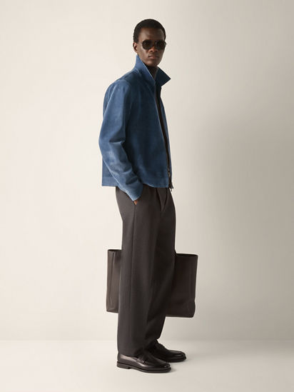 ライトブルー スエードブルゾン FW26 39334073 | Zegna JP
