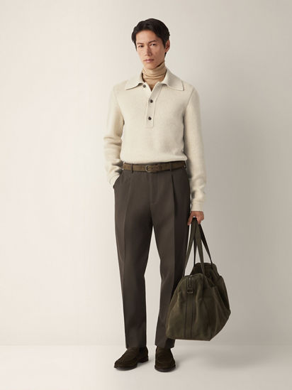 Polo en Oasi Cashmere Blanco Crema FW26 40233730 | Zegna US
