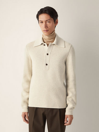 Polo en Oasi Cashmere Blanco Crema FW26 40233730 | Zegna US