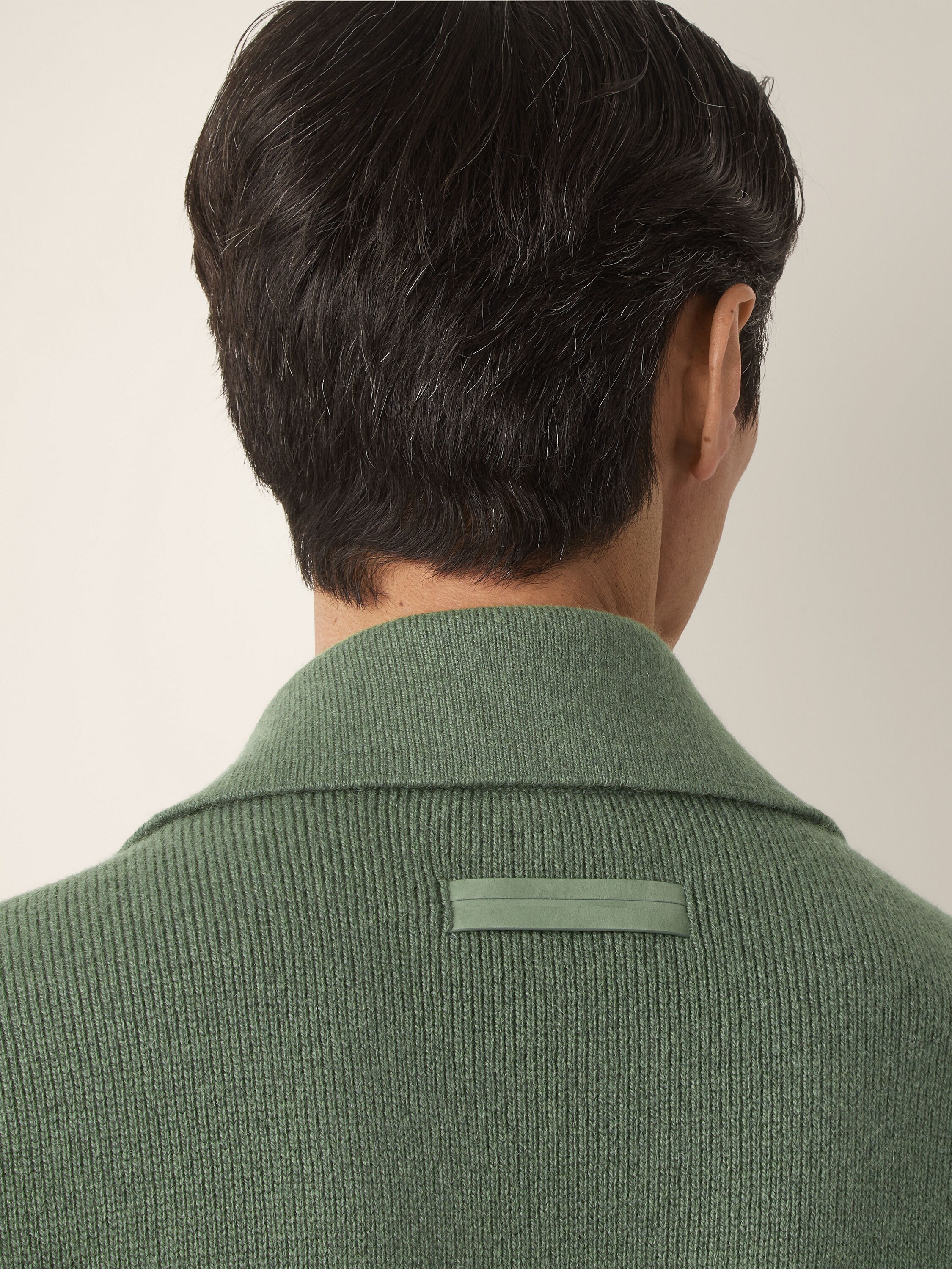 Light Green Mélange Oasi Cashmere Polo Shirt Product detail photo #1