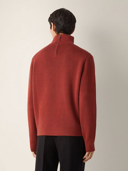 Rust Wool and Canapa Yarn Turtleneck FW26 40236738 | Zegna EE