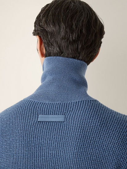 Light Blue Wool and Canapa Yarn Polo Shirt FW26 40233467 | Zegna ES