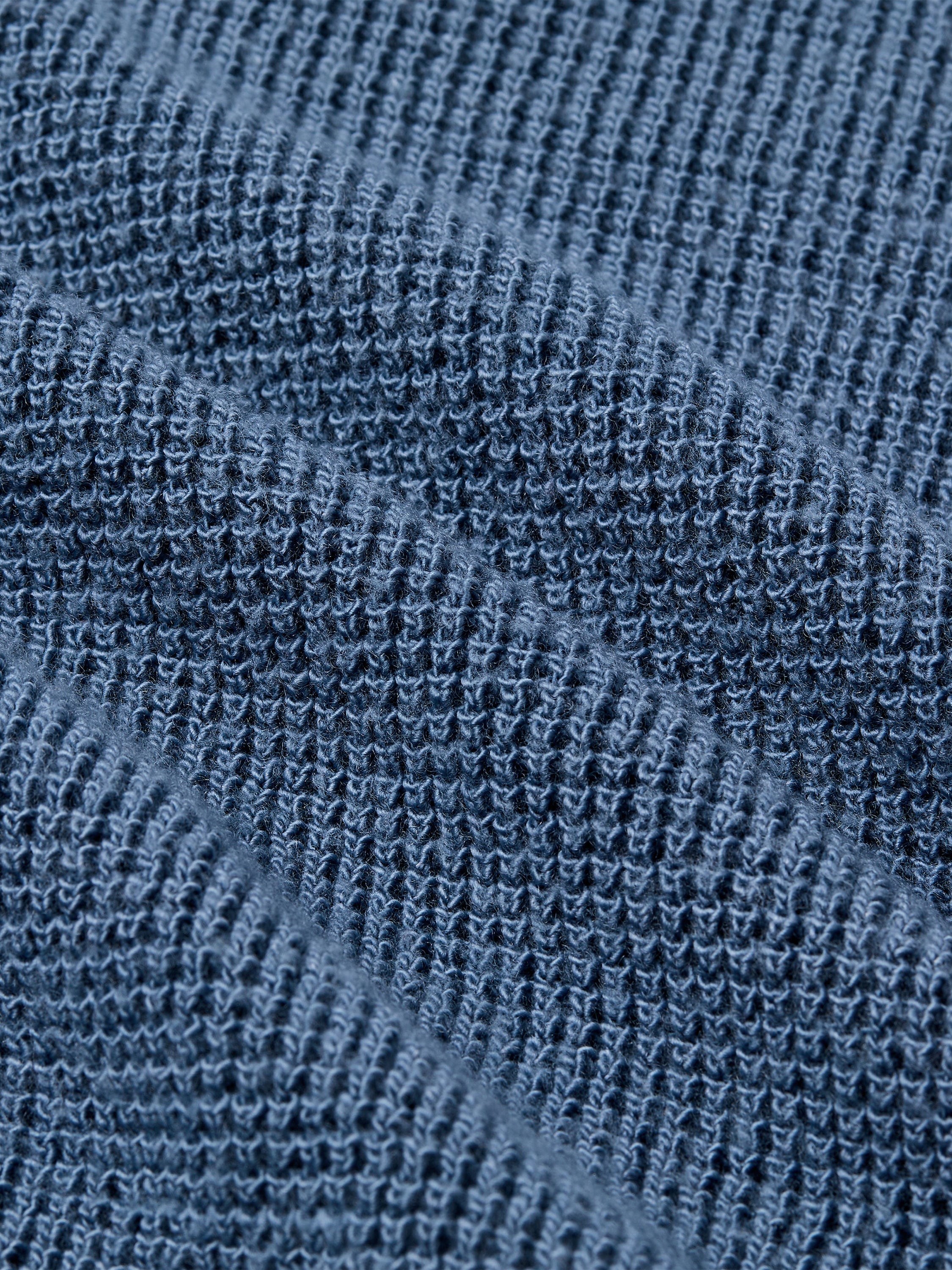 Light Blue Wool and Canapa Yarn Polo Shirt Product detail photo #4