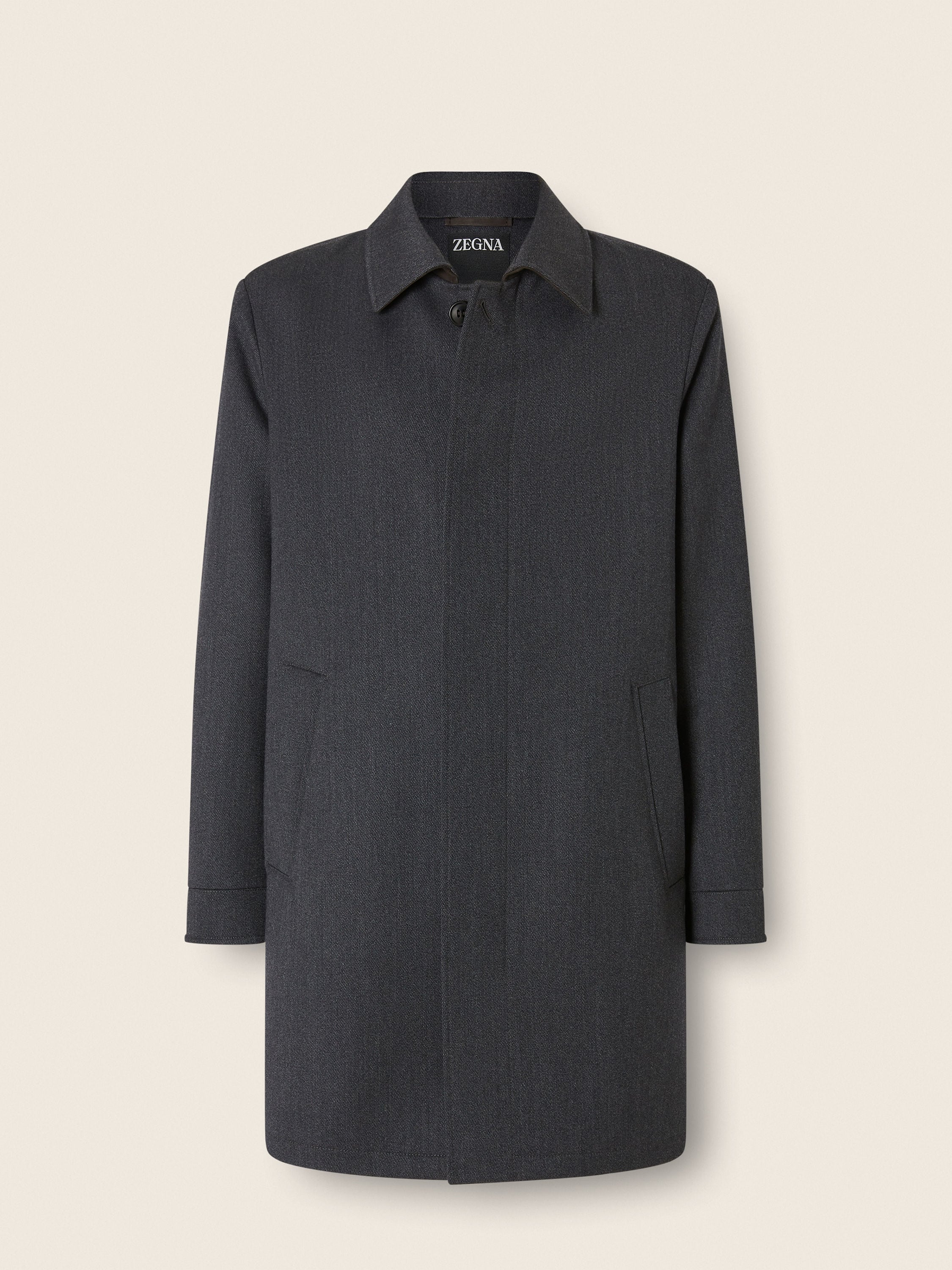 Black Mélange Wool and Cashmere Trench Coat Main product photo