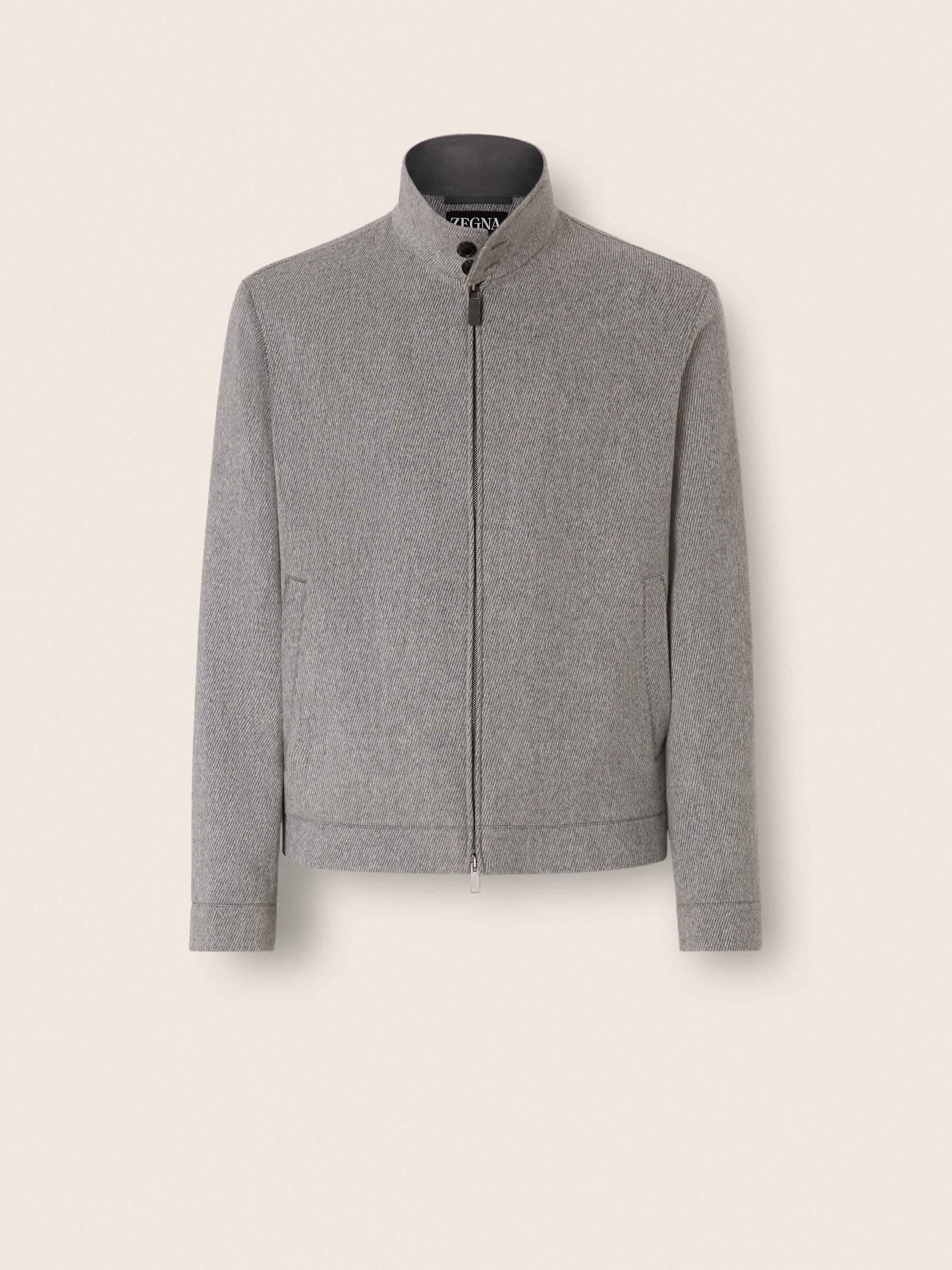 Grey Mélange Wool and Cashmere Blouson FW26 39399584 | Zegna JP