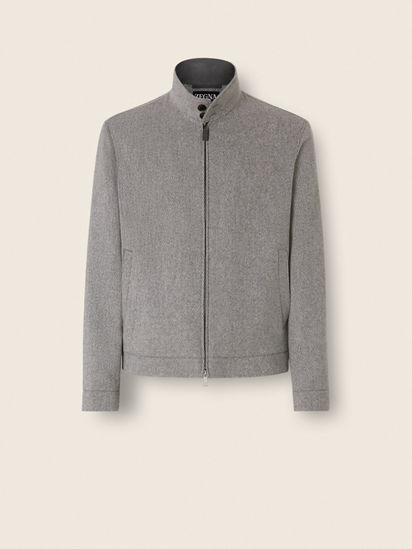 グレーメランジュ ウール&カシミヤ ブルゾン FW26 39399584 | Zegna JP
