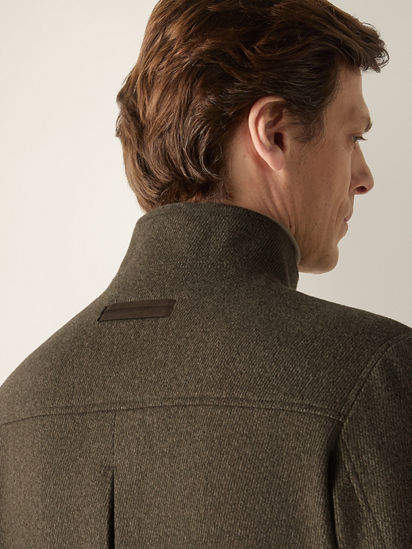 Dark Olive Green Mélange Wool and Cashmere Blouson FW26 39399688