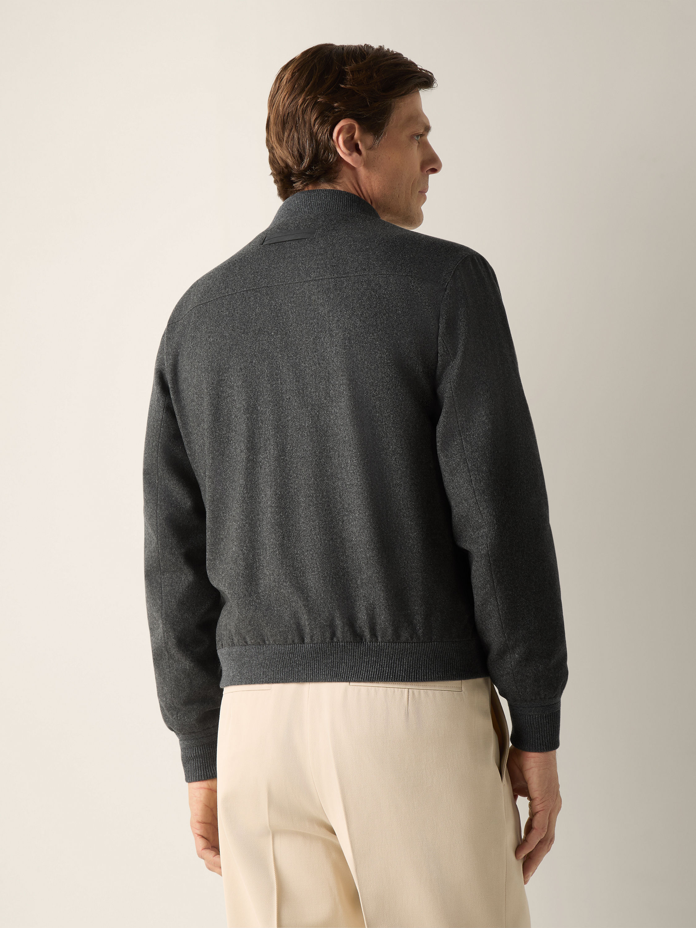 Dark Grey Multimélange Oasi Cashmere Elements Bomber Product detail photo #5