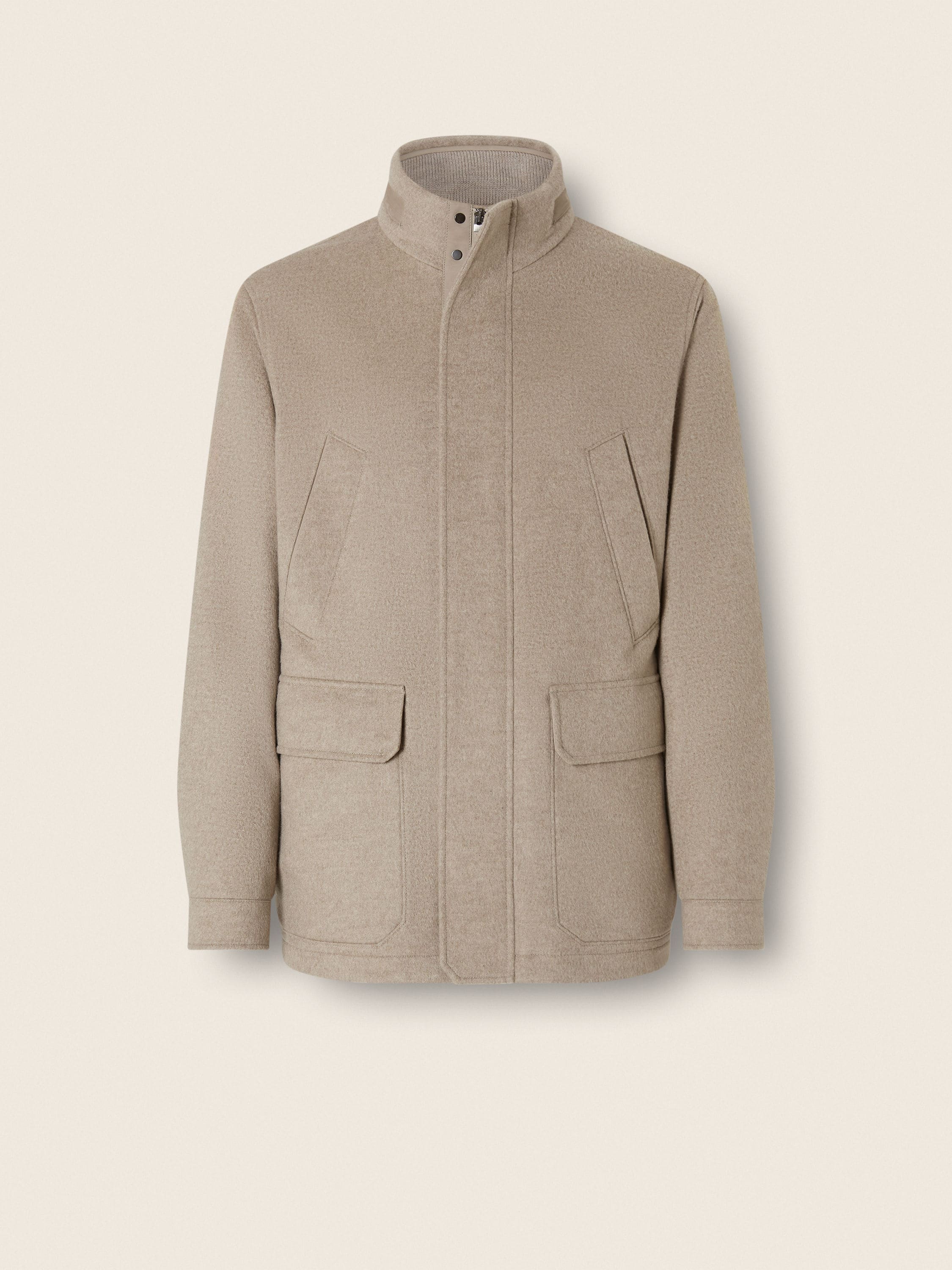 Light Taupe Mélange Oasi Cashmere Elements Car Coat FW26 39308693