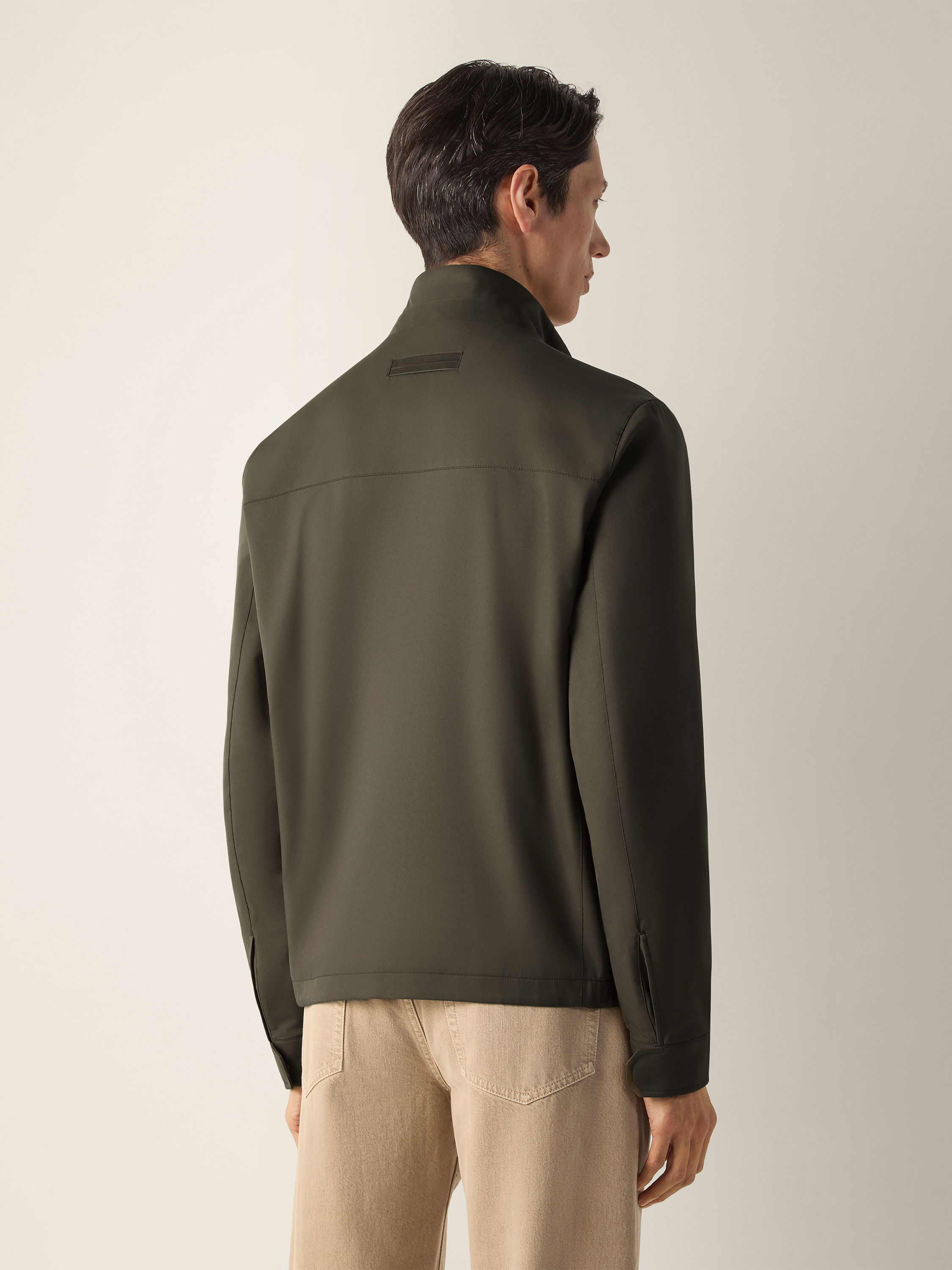 Dark Olive Green Microfiber Motorin 100cc Blouson Product detail photo #5