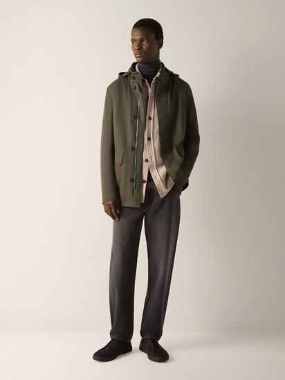 Dark Olive Green Microfiber Motorin 300cc Car Coat FW26 39313527