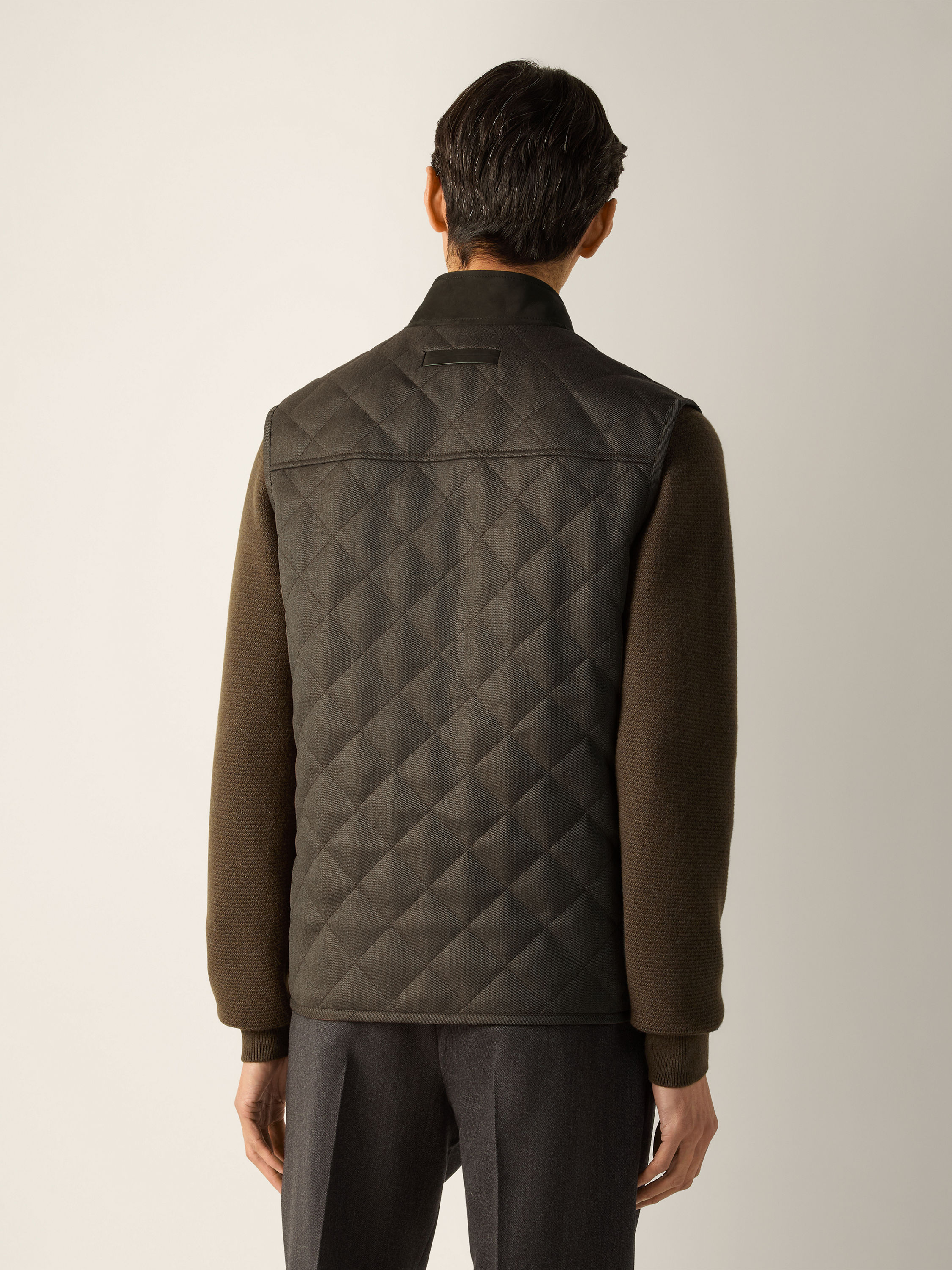 Dark Olive Green Trofeo 15milmil15 Wool Vest Product detail photo #5