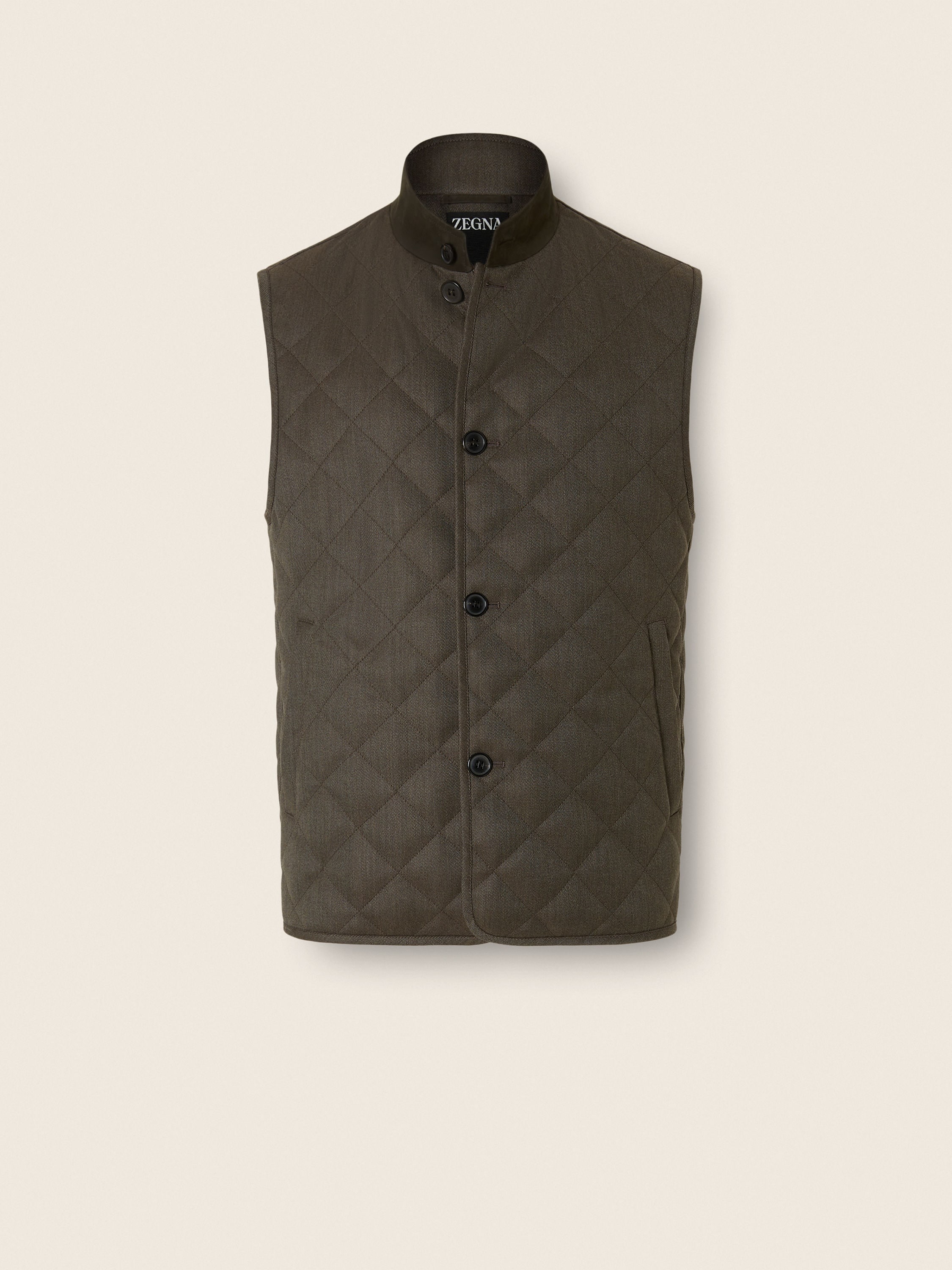 Dark Olive Green Trofeo 15milmil15 Wool Vest FW26 39400077 | Zegna US