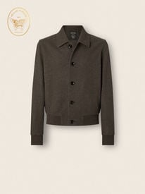 Dark Olive Green Vellus Aureum Zip Mock Neck Sweater FW26 39323370