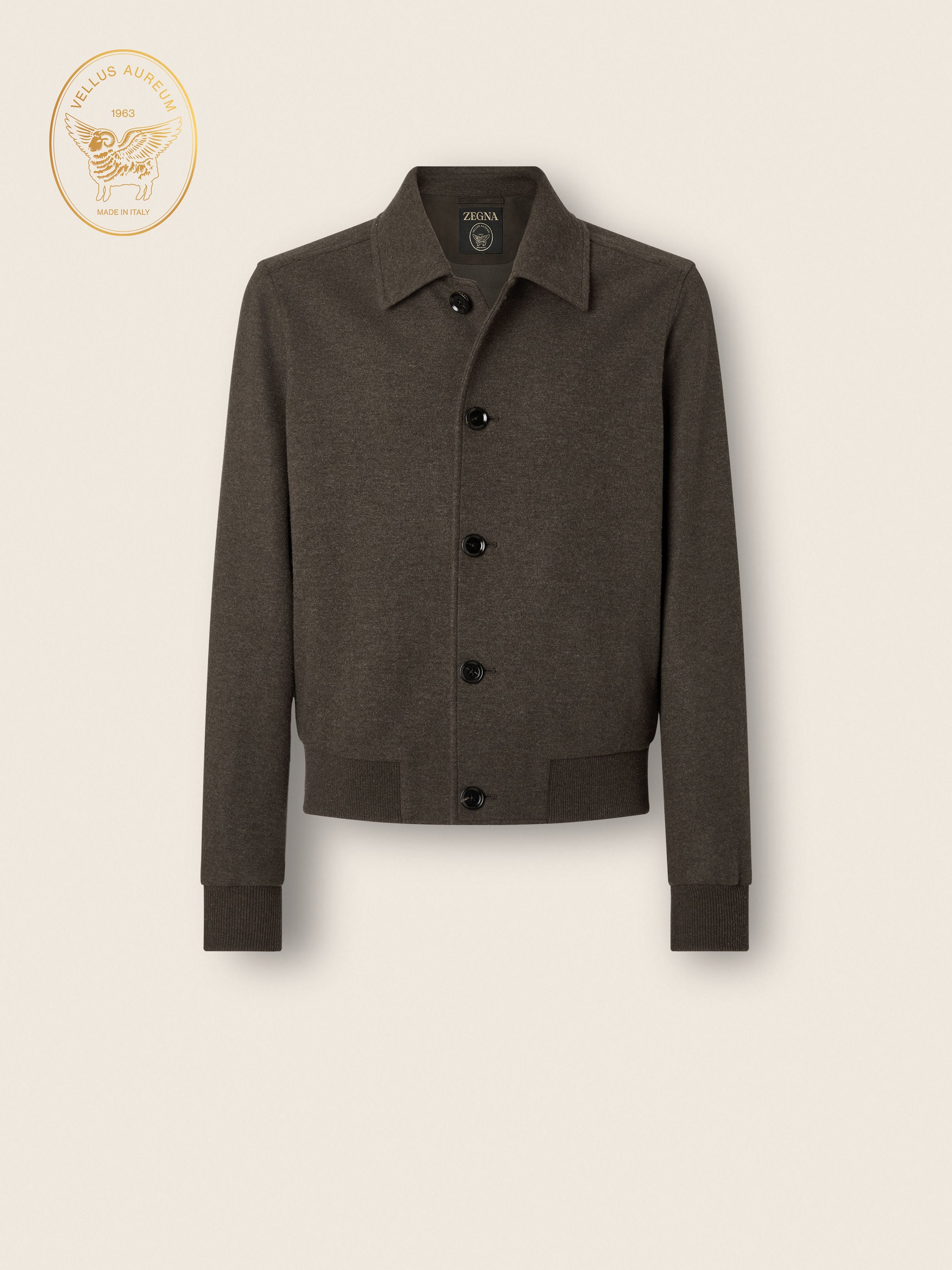 深橄榄绿Vellus Aureum 短夹克FW26 39402060 | Zegna AU