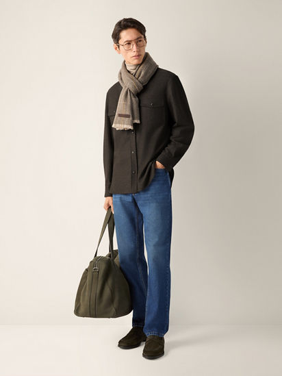 Dark Olive Green Multimélange Oasi Cashmere Overshirt FW26