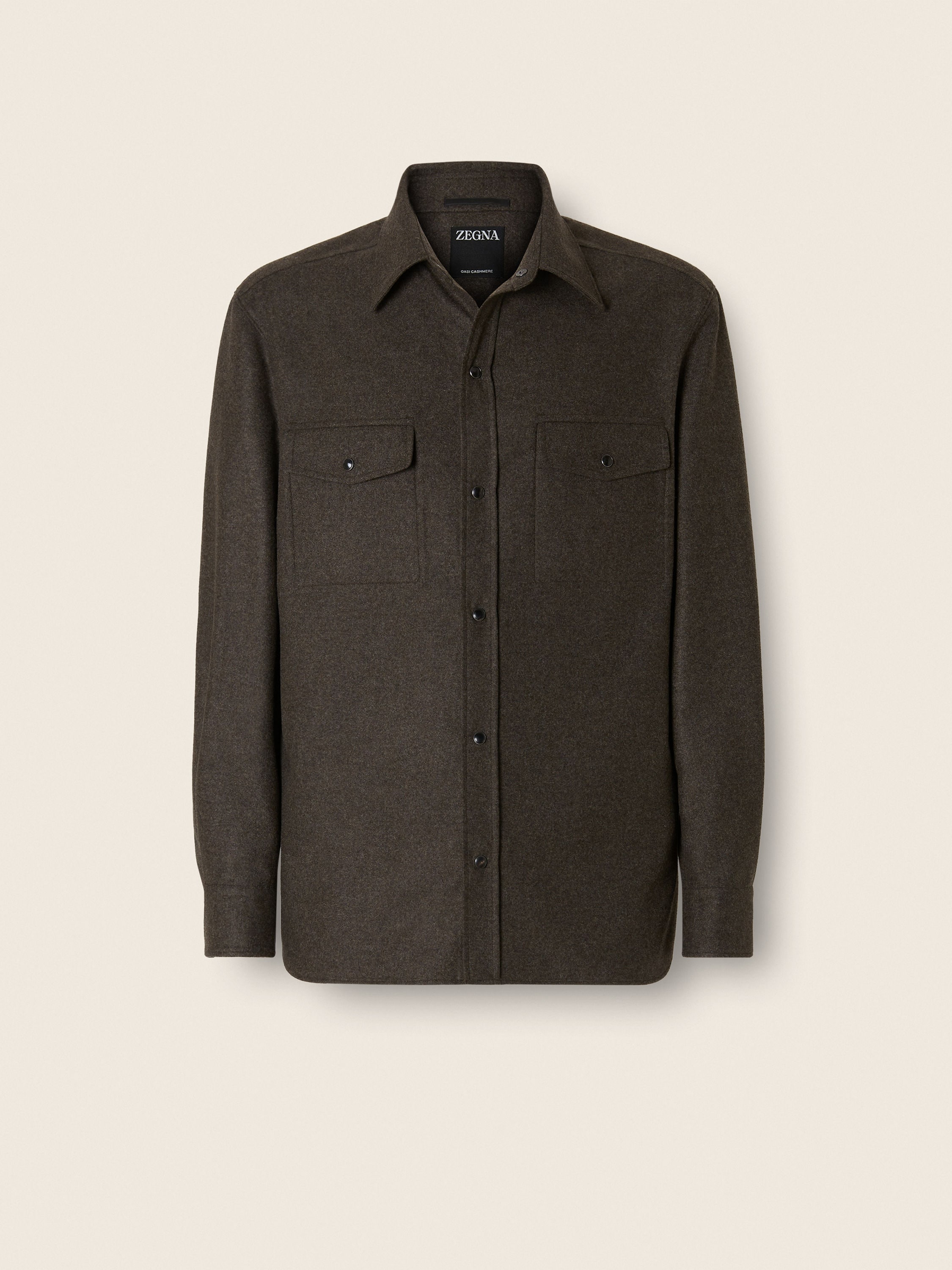 Dark Olive Green Multimélange Oasi Cashmere Overshirt FW26