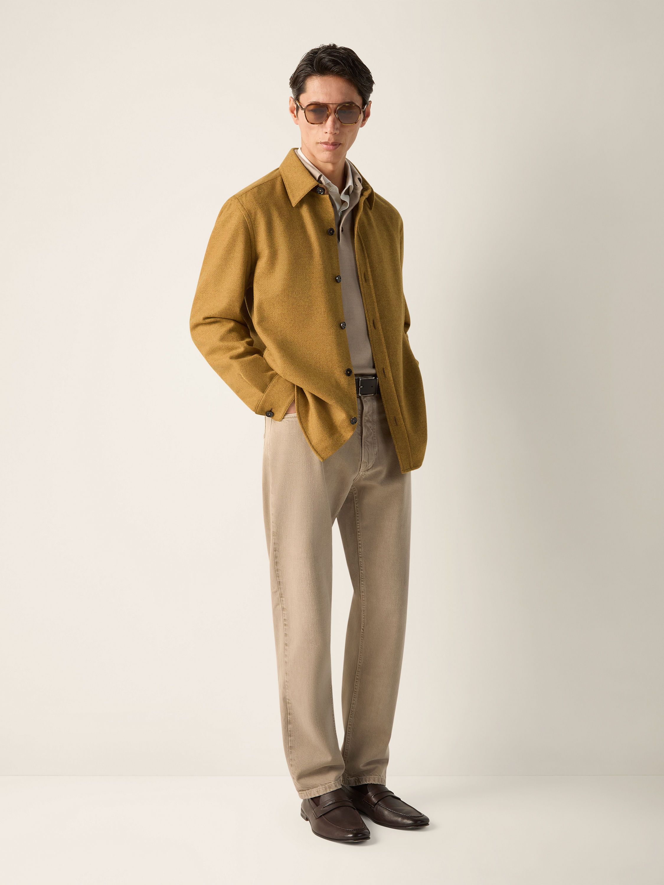 Yellow Multimélange Oasi Cashmere Overshirt Product detail photo #1