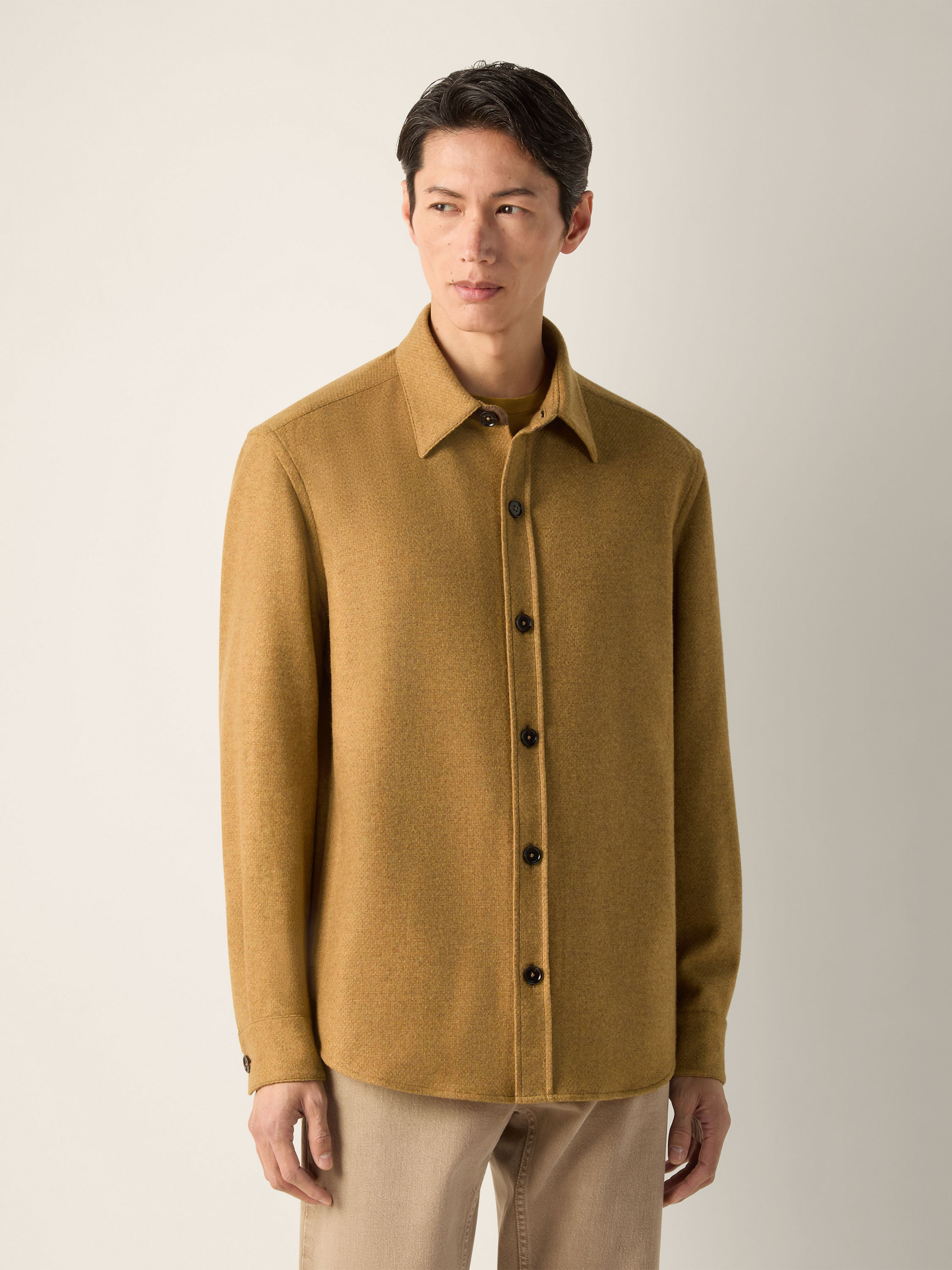 Yellow Multimélange Oasi Cashmere Overshirt Product detail photo #3
