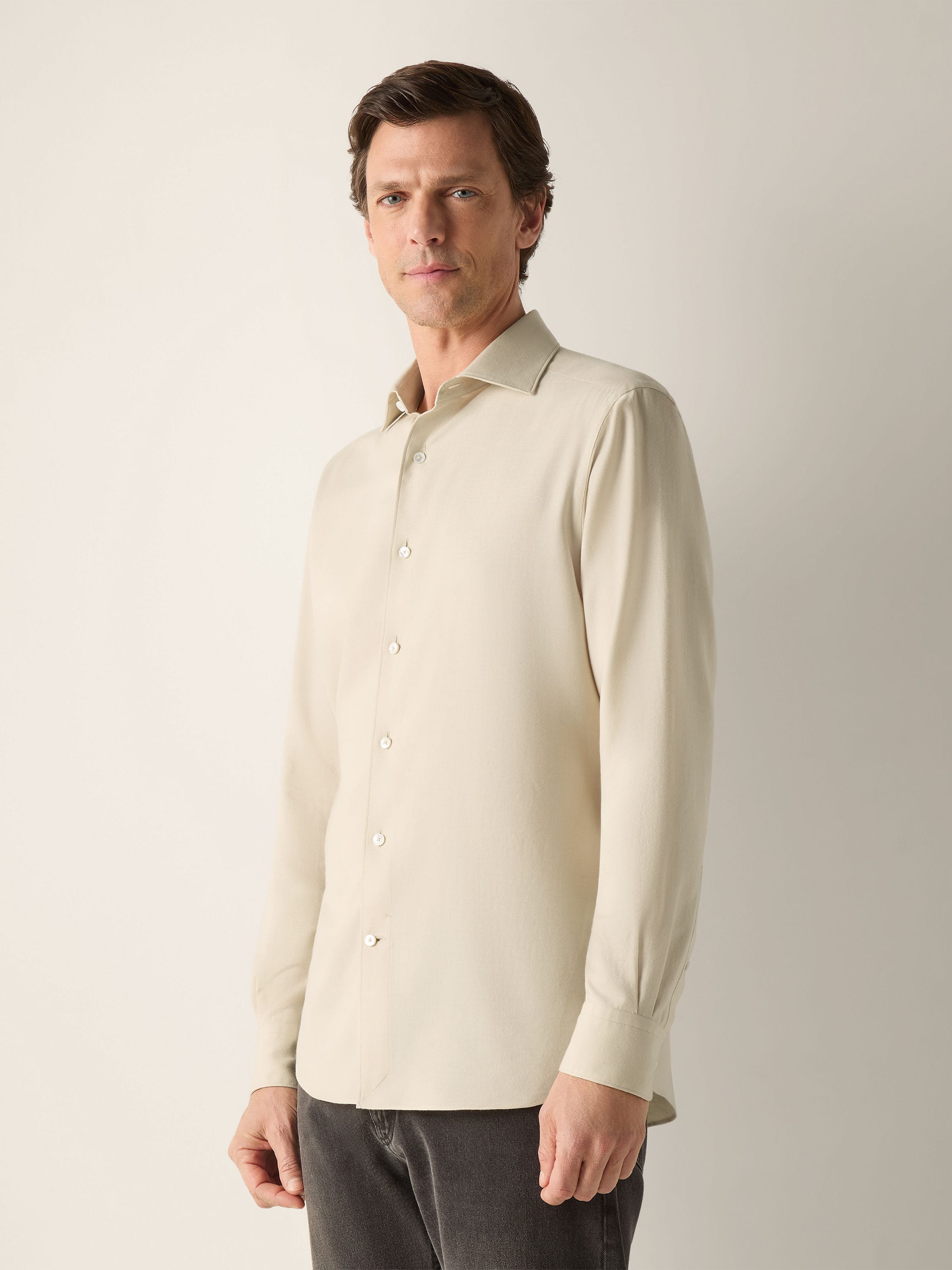 Cream White Cashco Shirt Product detail photo #3