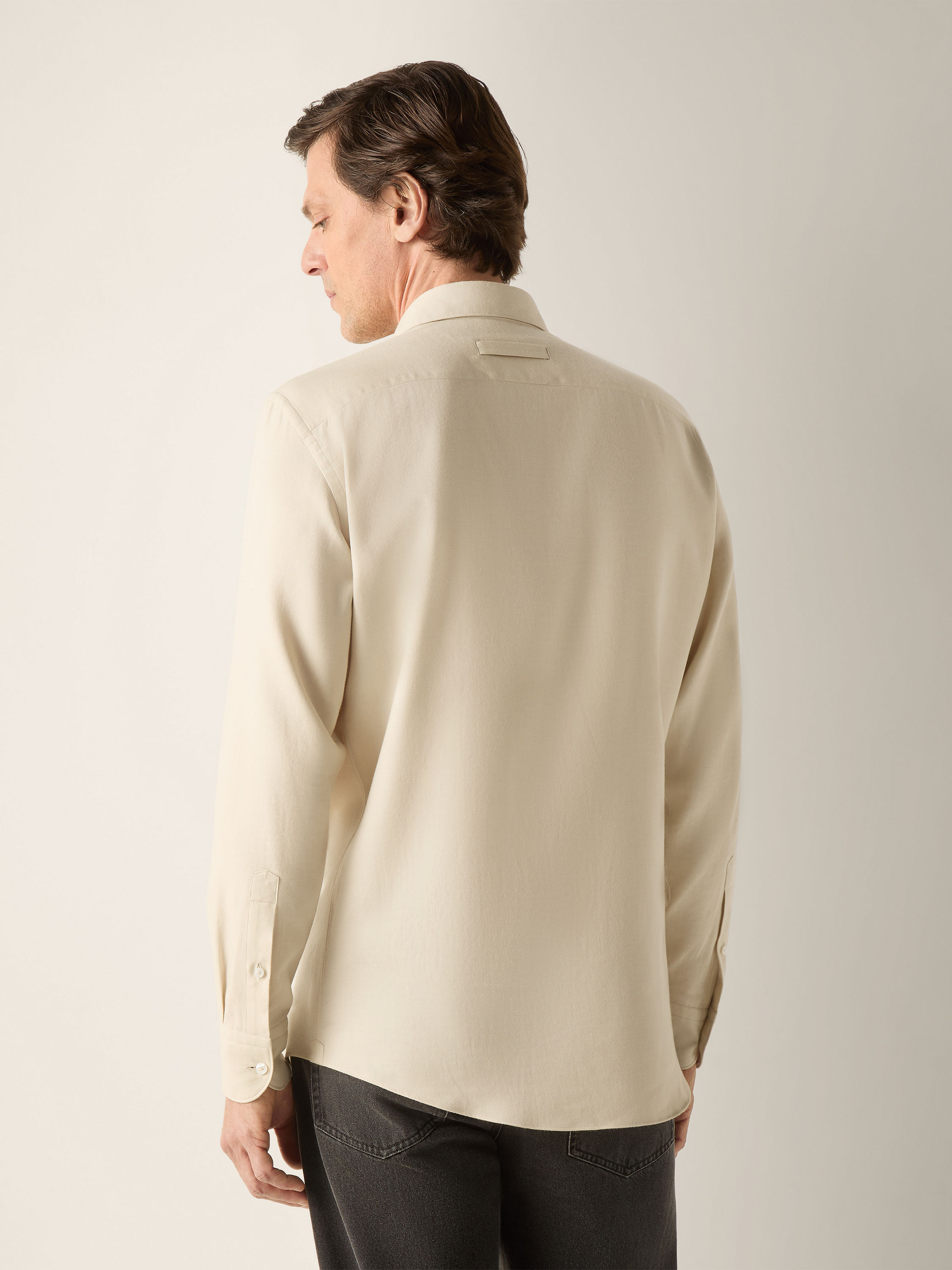 Cream White Cashco Shirt Product detail photo #4
