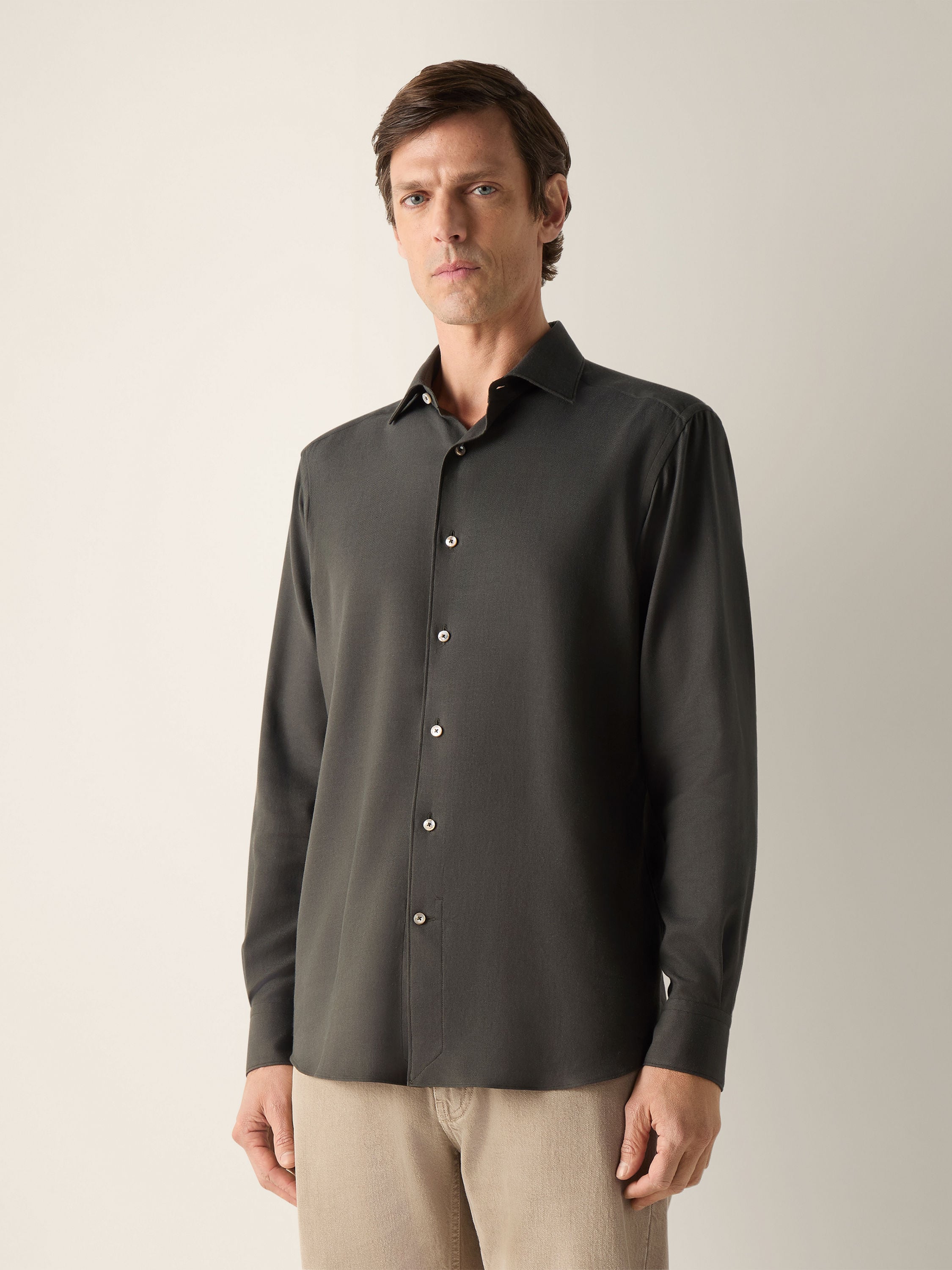 Dark Olive Green Cashco Shirt Product detail photo #3