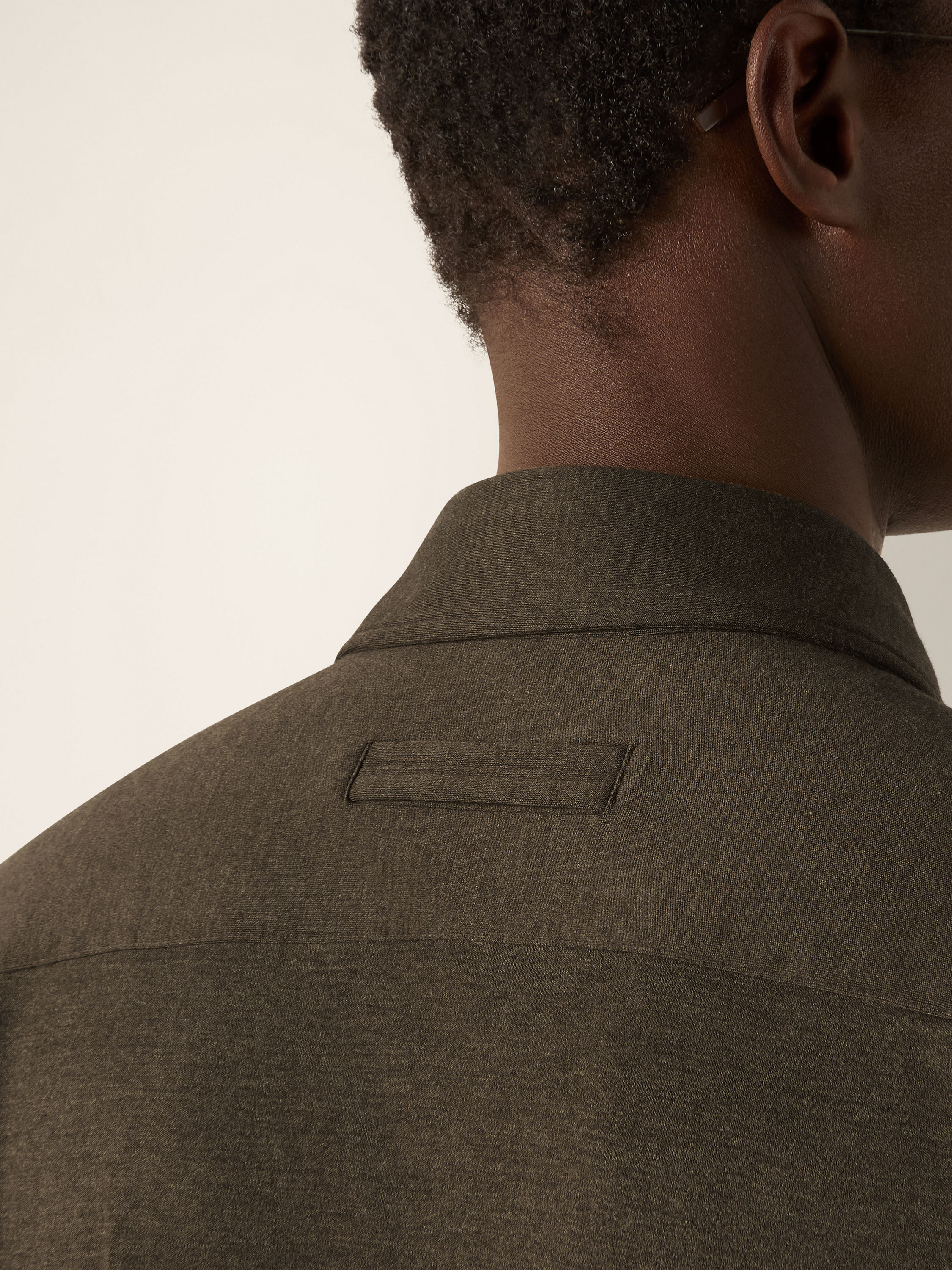 Dark Olive Green Cashmere and Silk Shirt Product detail photo #1