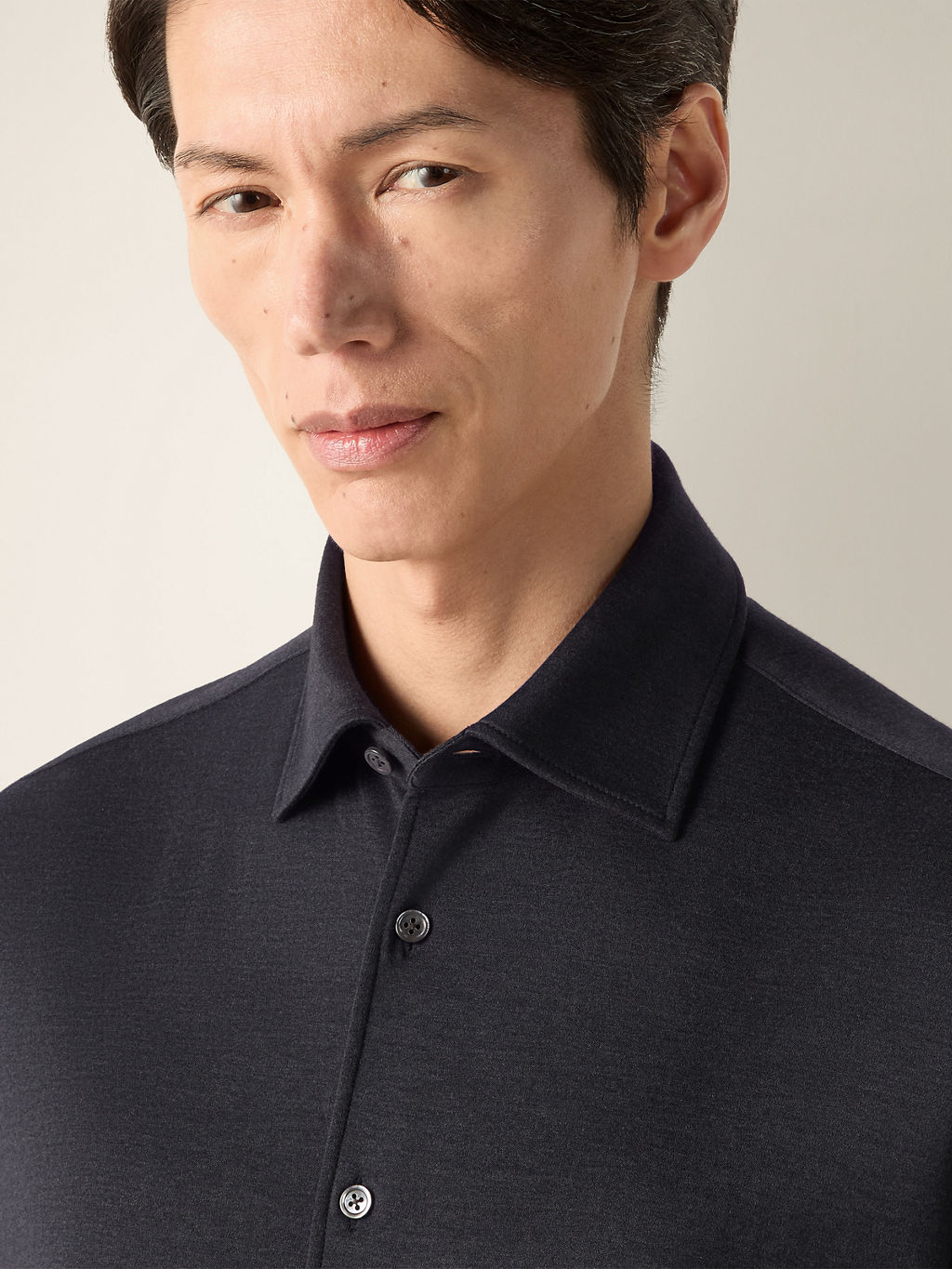 Navy Blue Cashmere And Silk Shirt by Zegna