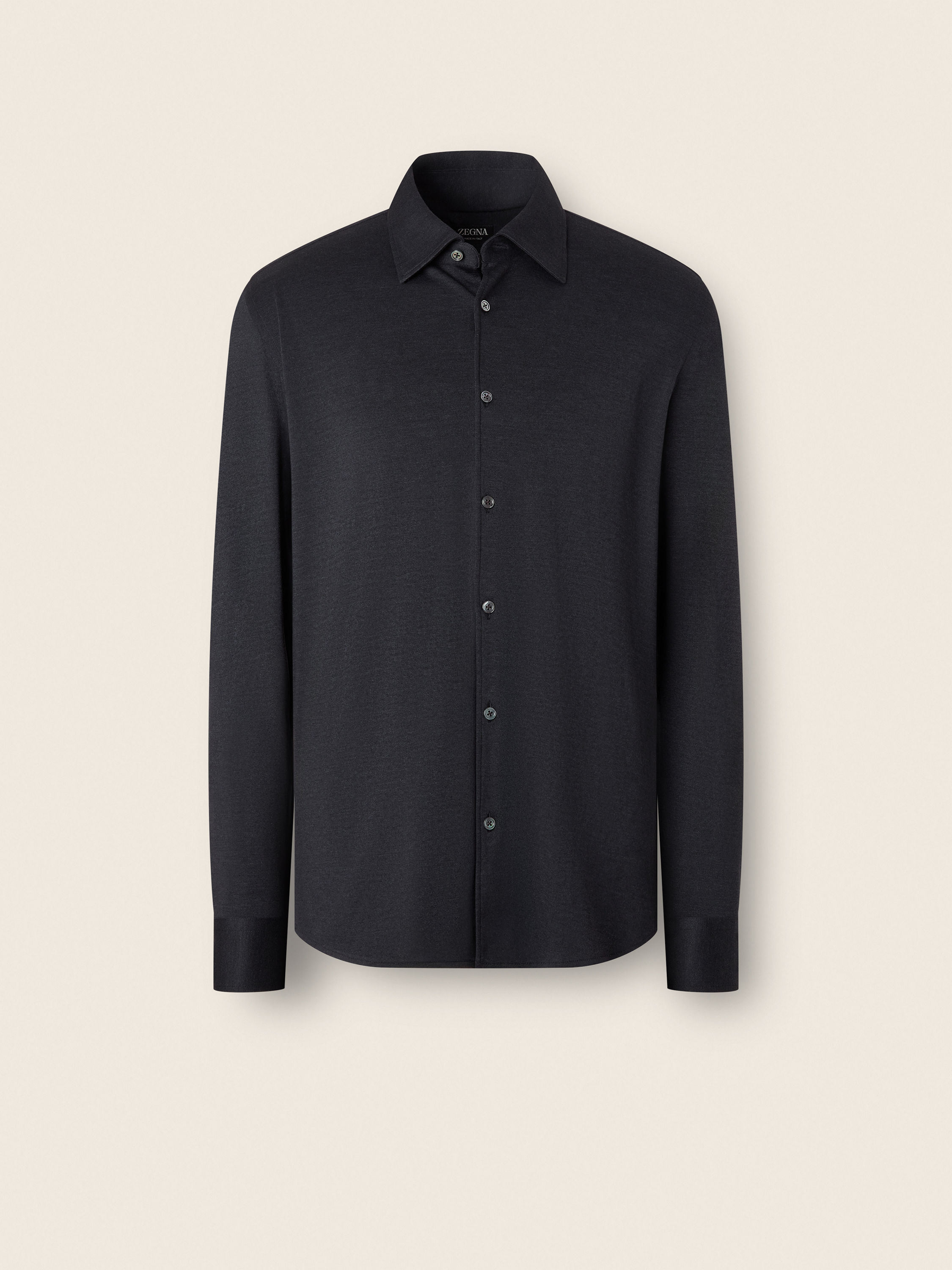 Navy Blue Cashmere and Silk Shirt Main product photo