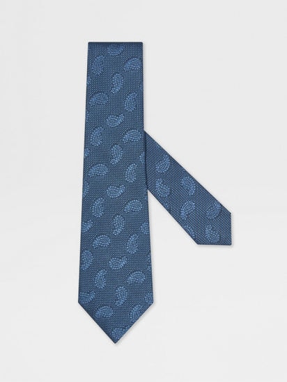 ✨新品・タグ付き✨ドルチェアンドガッバーナ　シルク混　サテンジャケット　ブルー Light Blue Silk Tie FW25 35678595 | Zegna US
