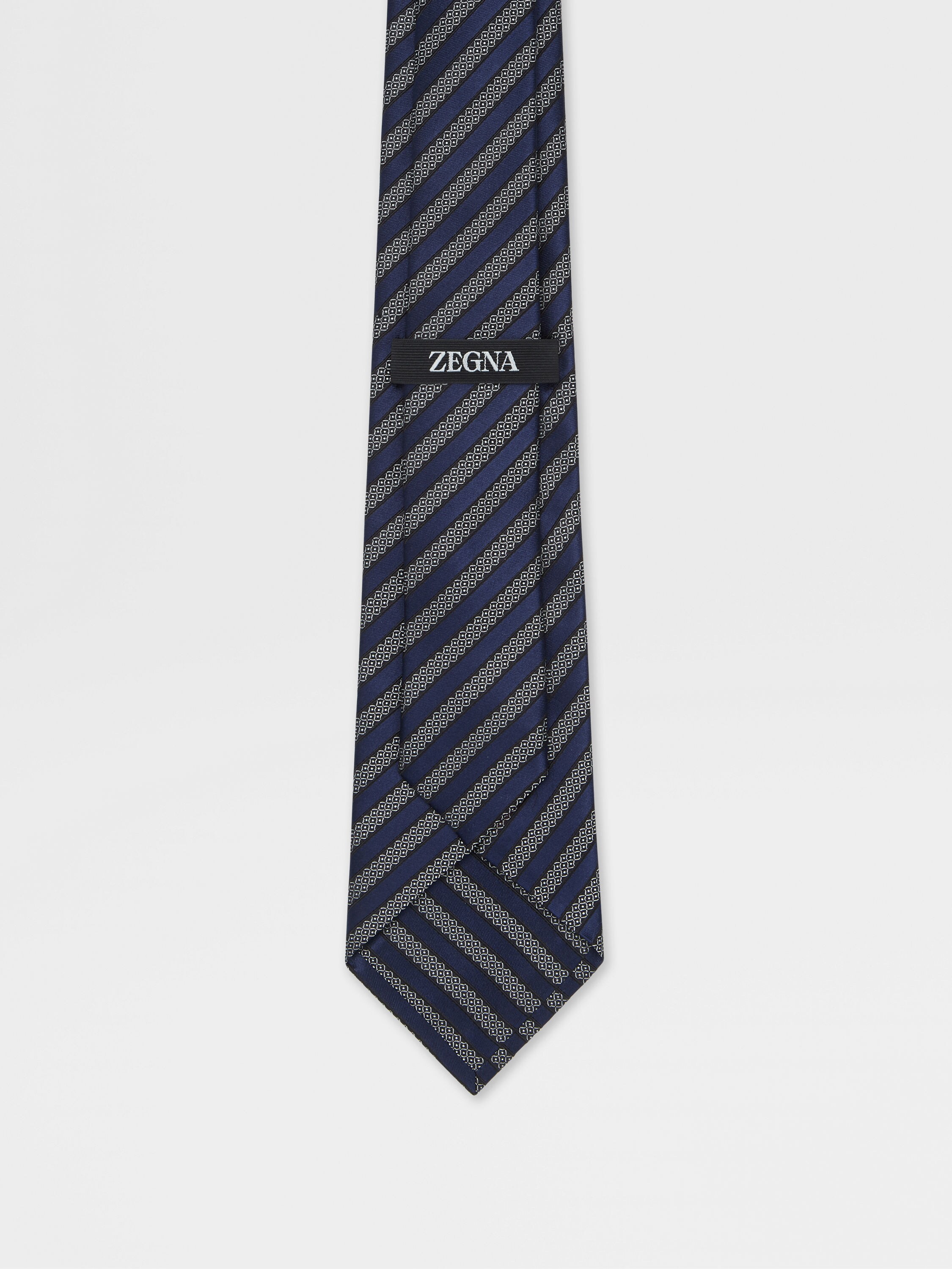 ダークブルー シルク&コットン タイ 製品詳細写真 #2