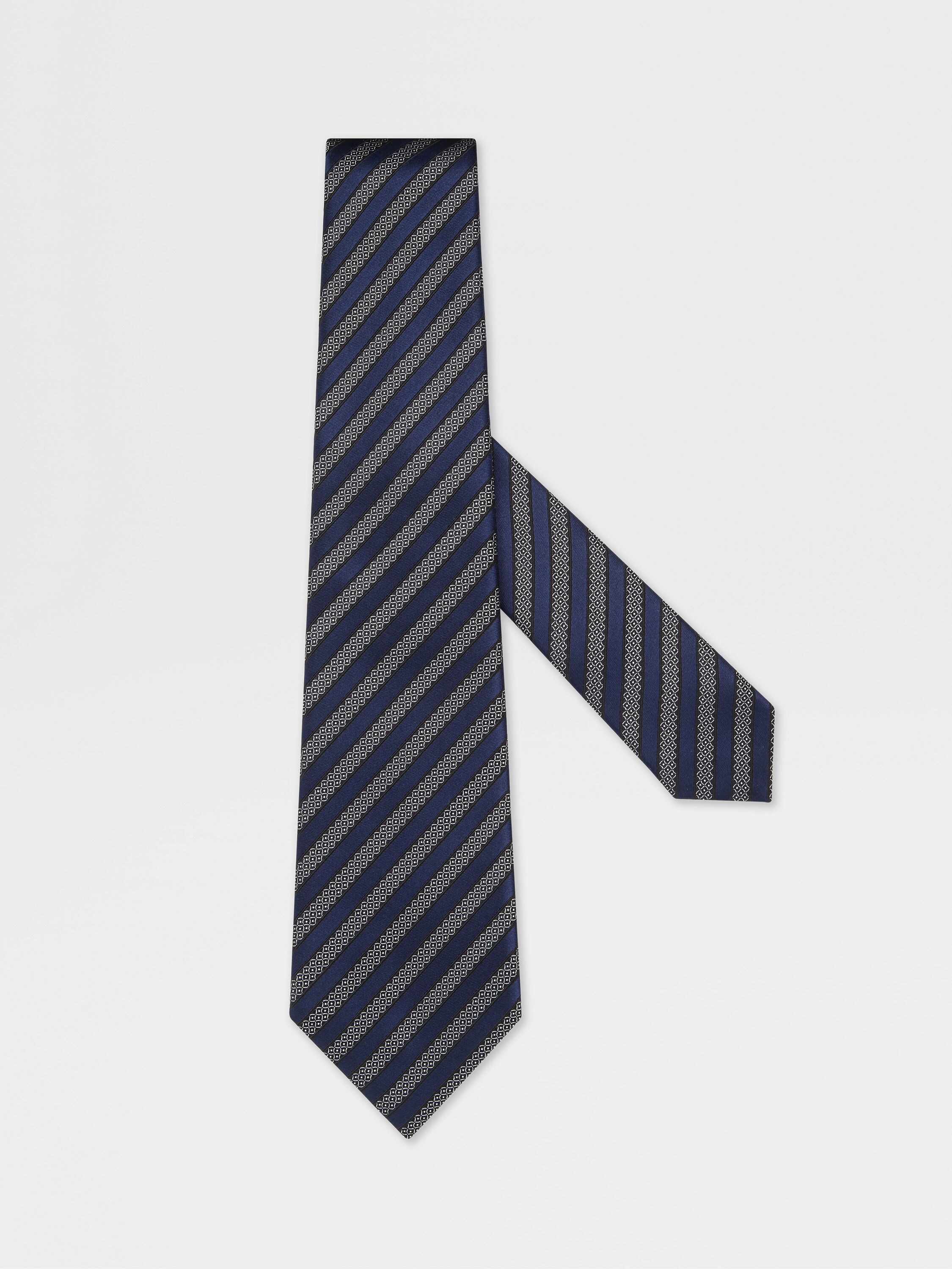 Dark Blue Silk and Cotton Tie Main product photo