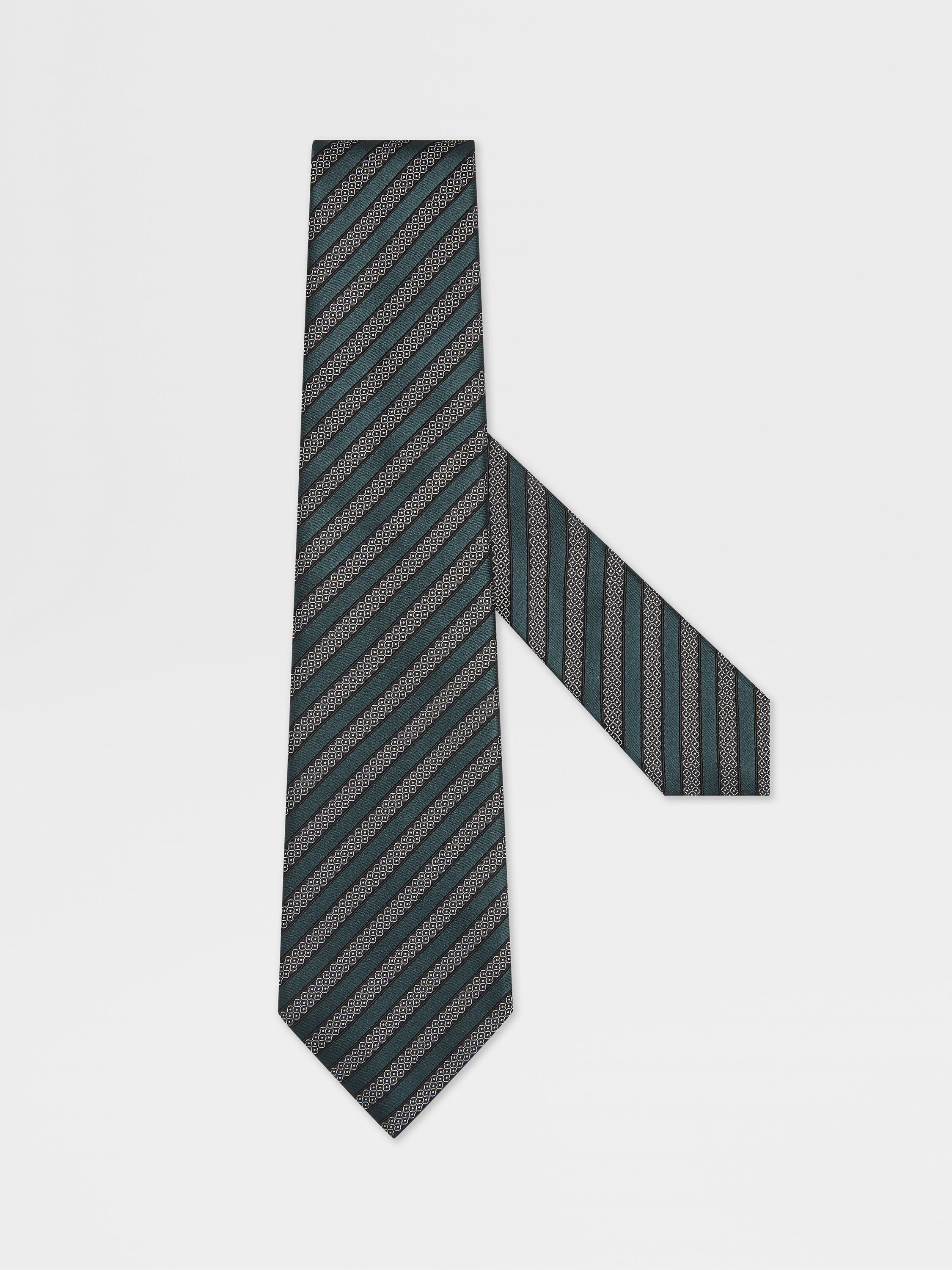 Dark Green Silk and Cotton Tie Main product photo