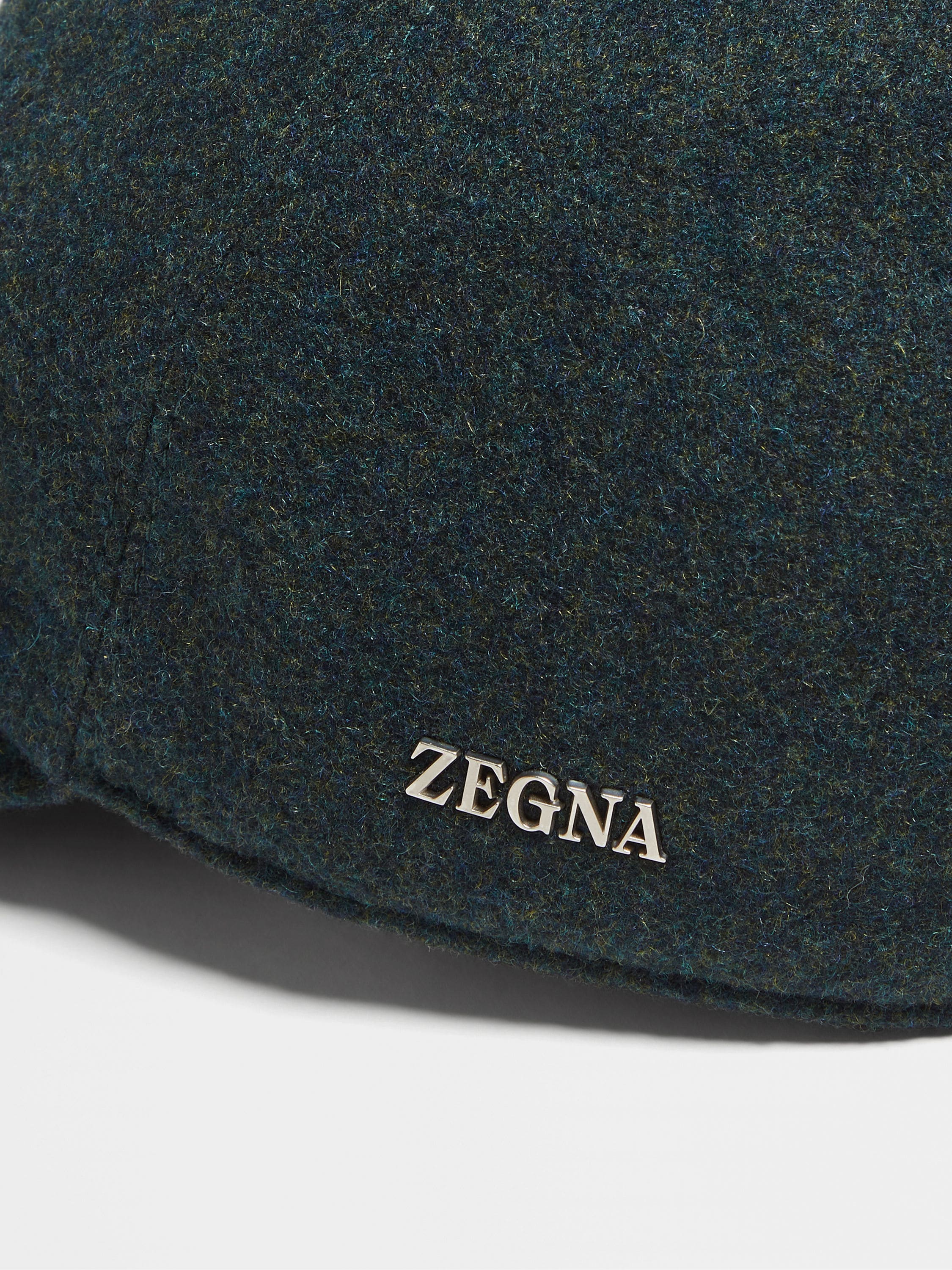 Dark Green Mélange Oasi Cashmere Baseball Cap Product detail photo #1