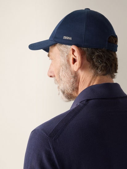 Dark Indigo Blue Cotton Baseball Cap SS26 37150225 | Zegna RO