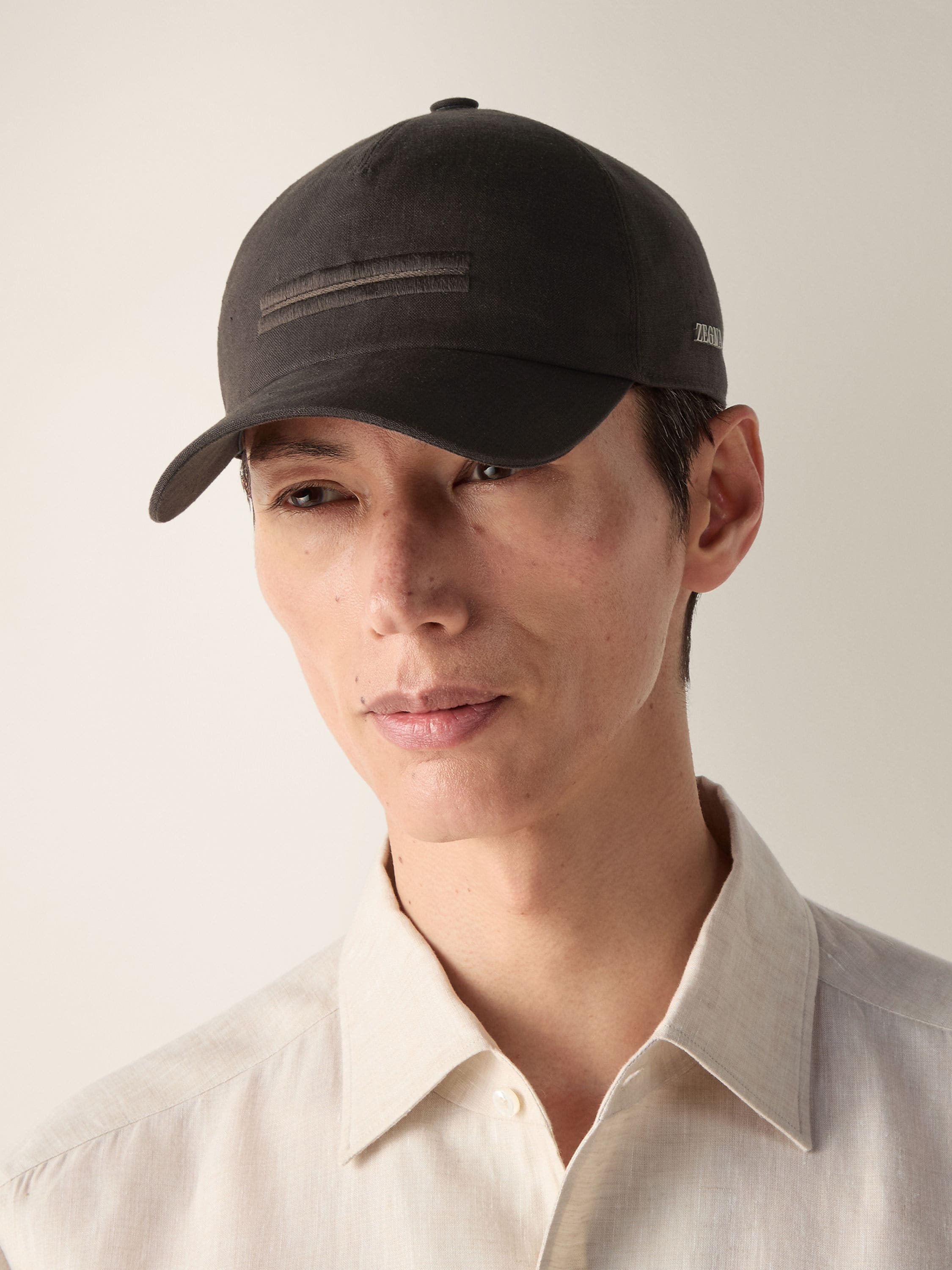 Cappello da Baseball in Oasi Lino Marrone Scuro Foto #2 di dettaglio del prodotto