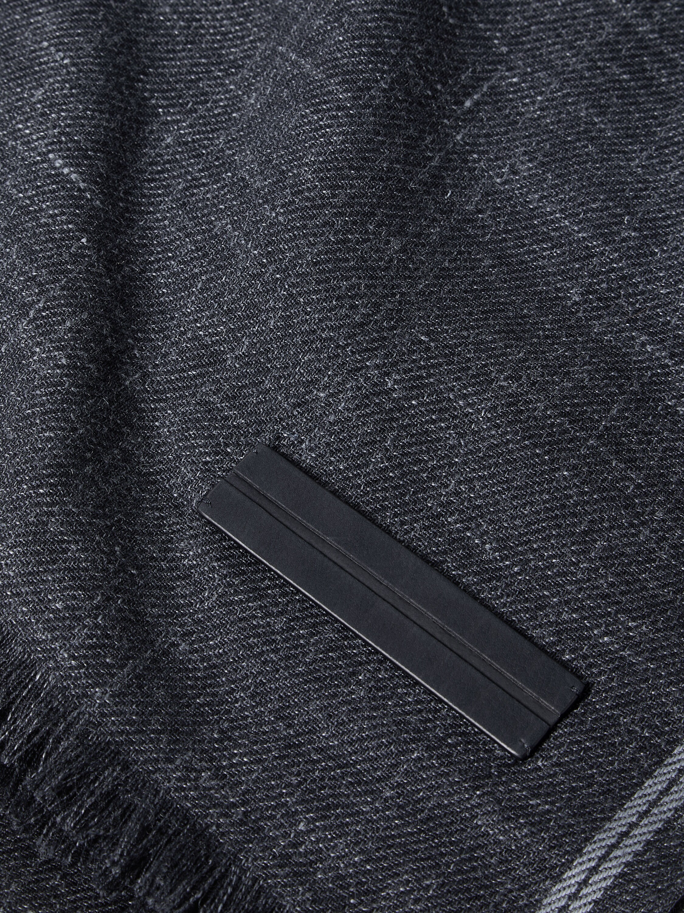Navy Blue Cashmere and Linen Scarf Product detail photo #1