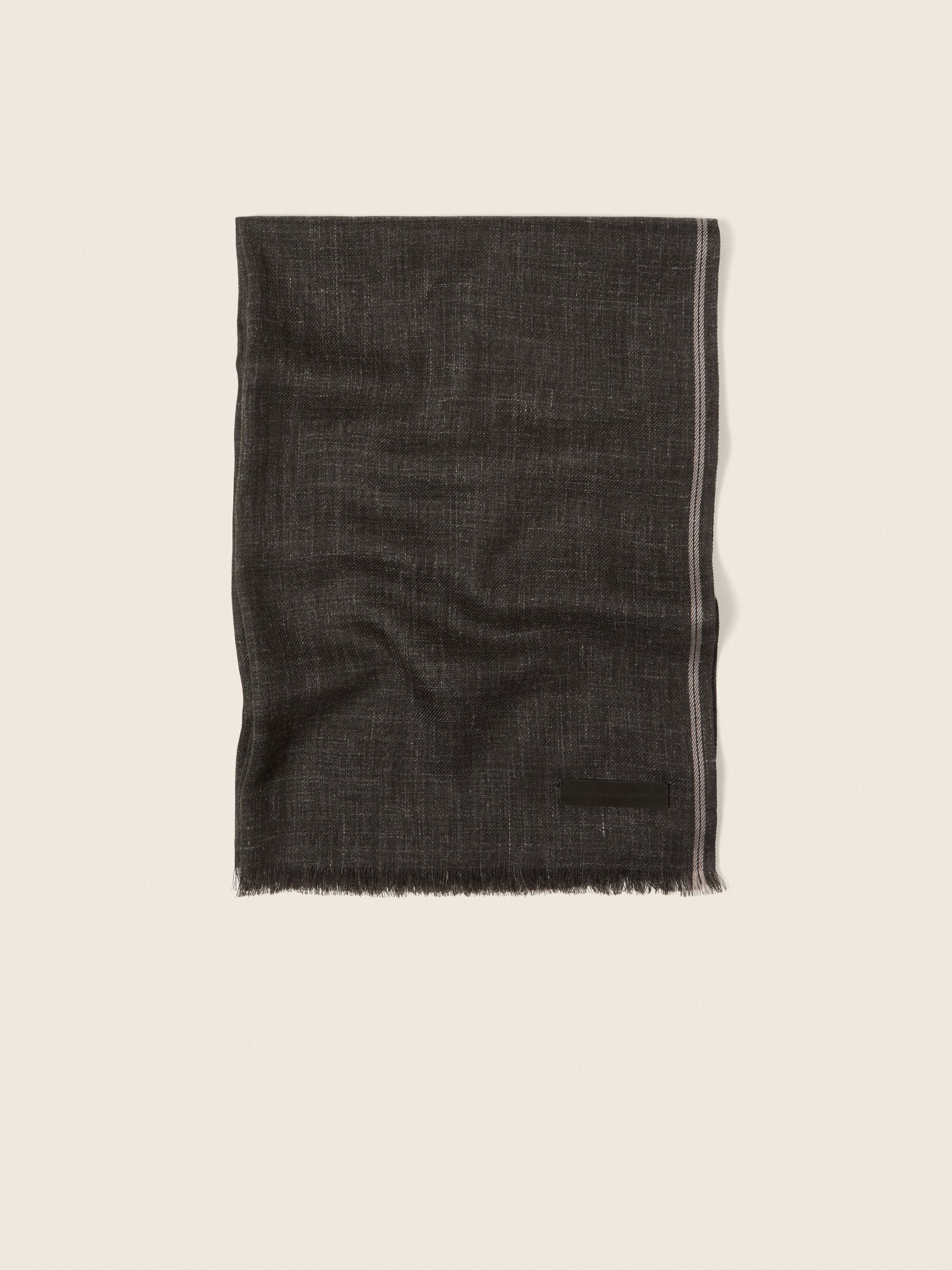 Dark Brown Cashmere and Linen Scarf Main product photo