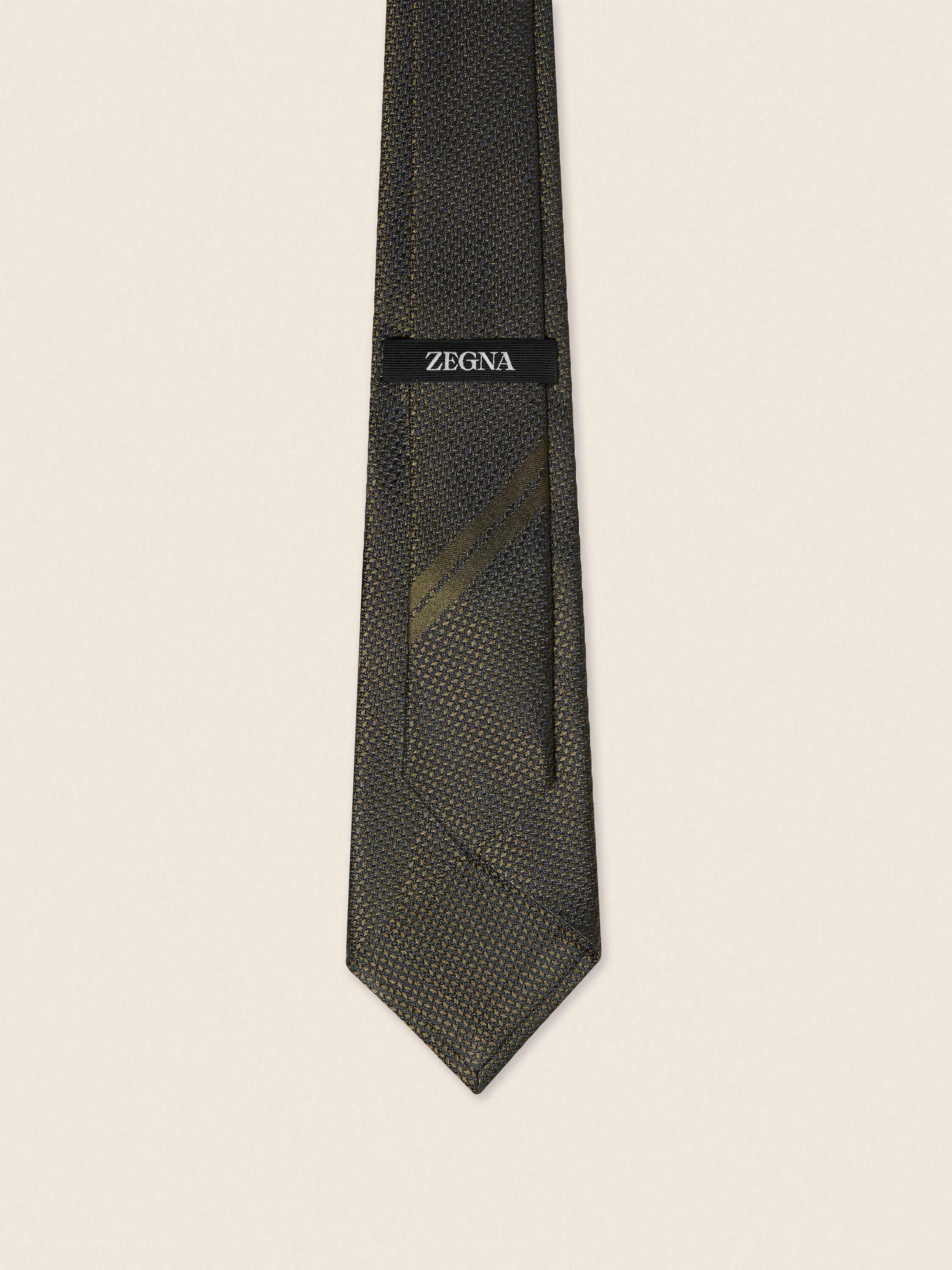 Dark Olive Green Silk Tie Product detail photo #2