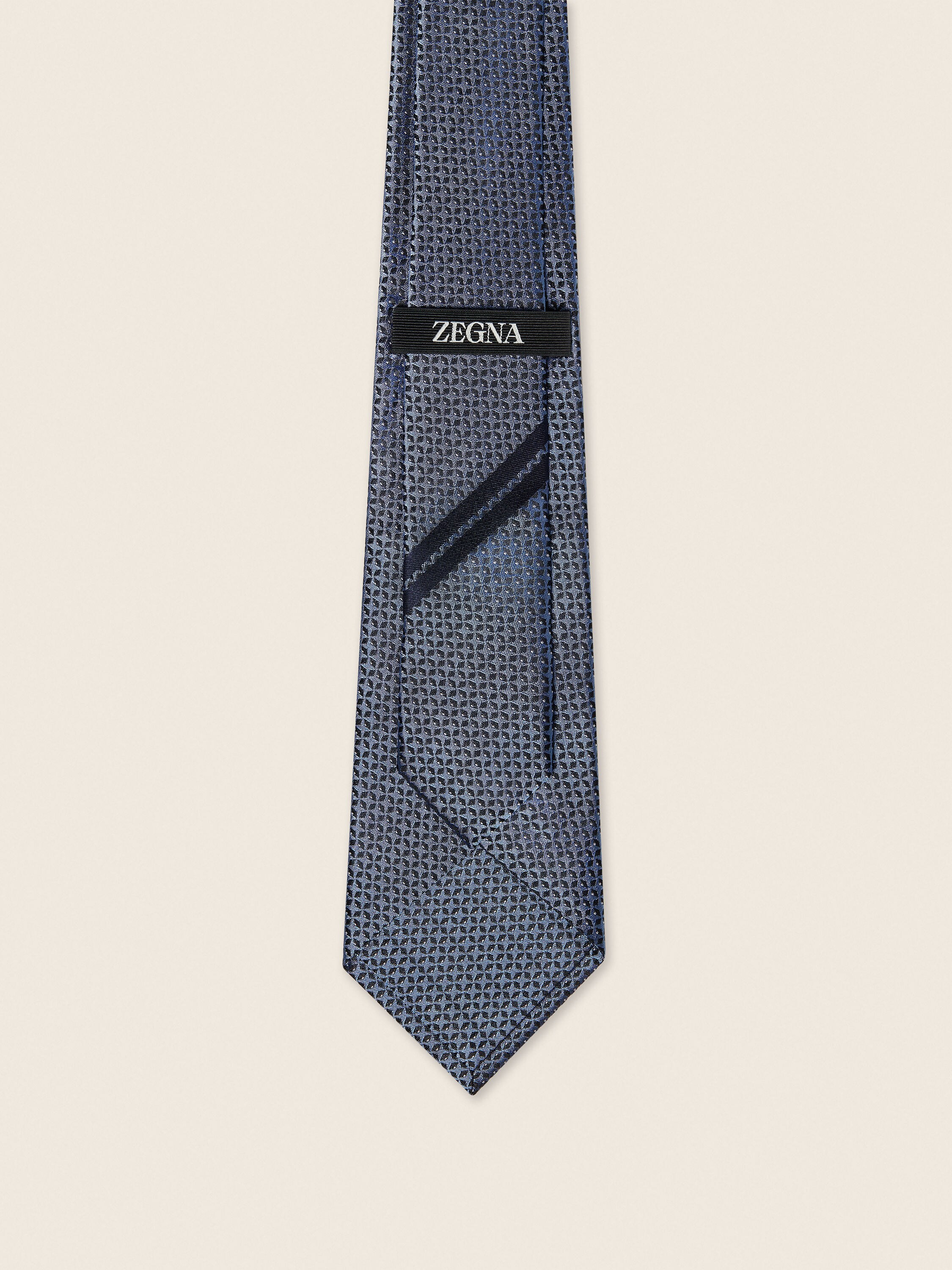 Light Avio Blue Silk Tie Product detail photo #2