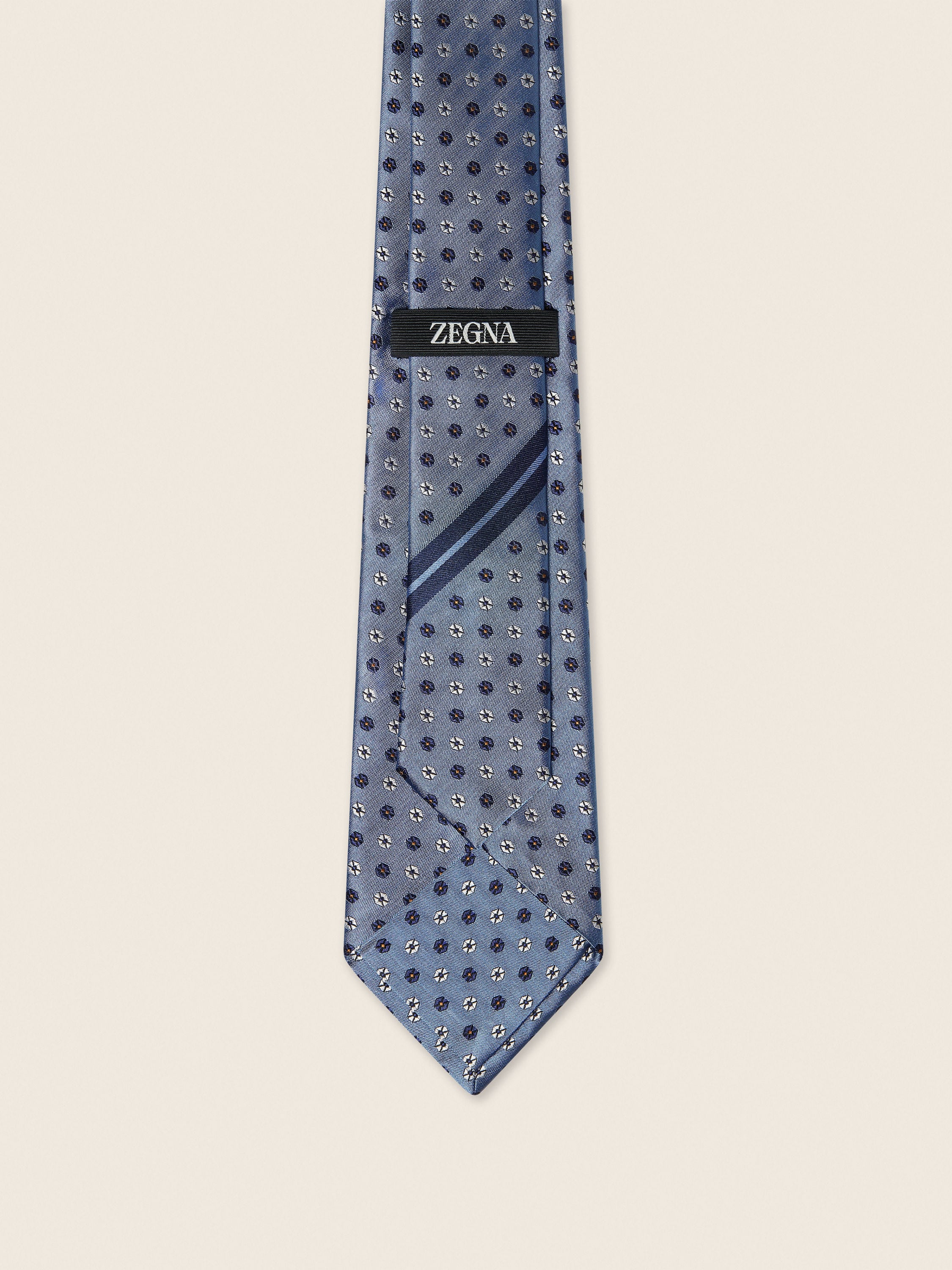 Light Avio Blue Silk Tie Product detail photo #2