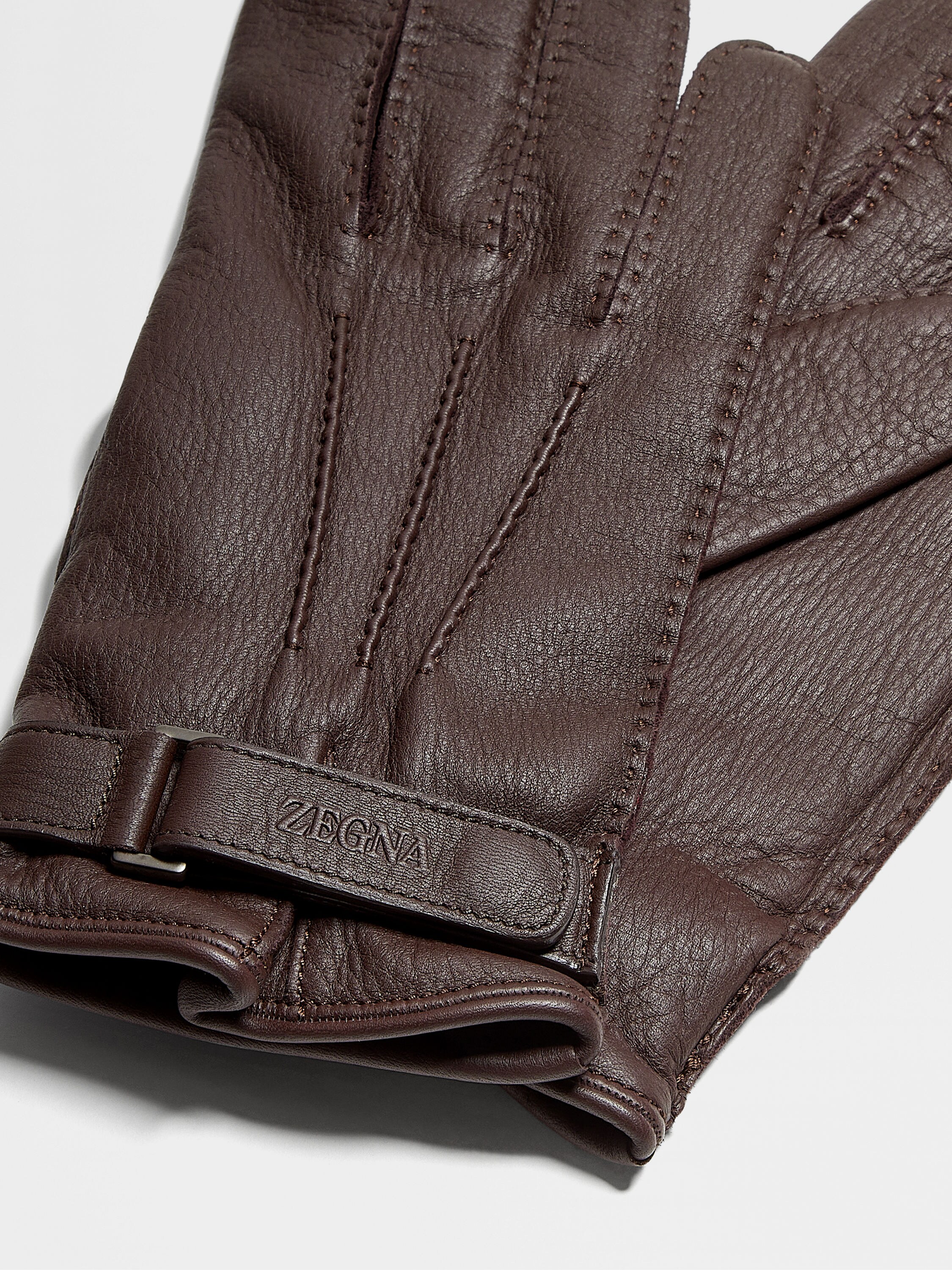 Dark Brown Deerskin Gloves Product detail photo #1