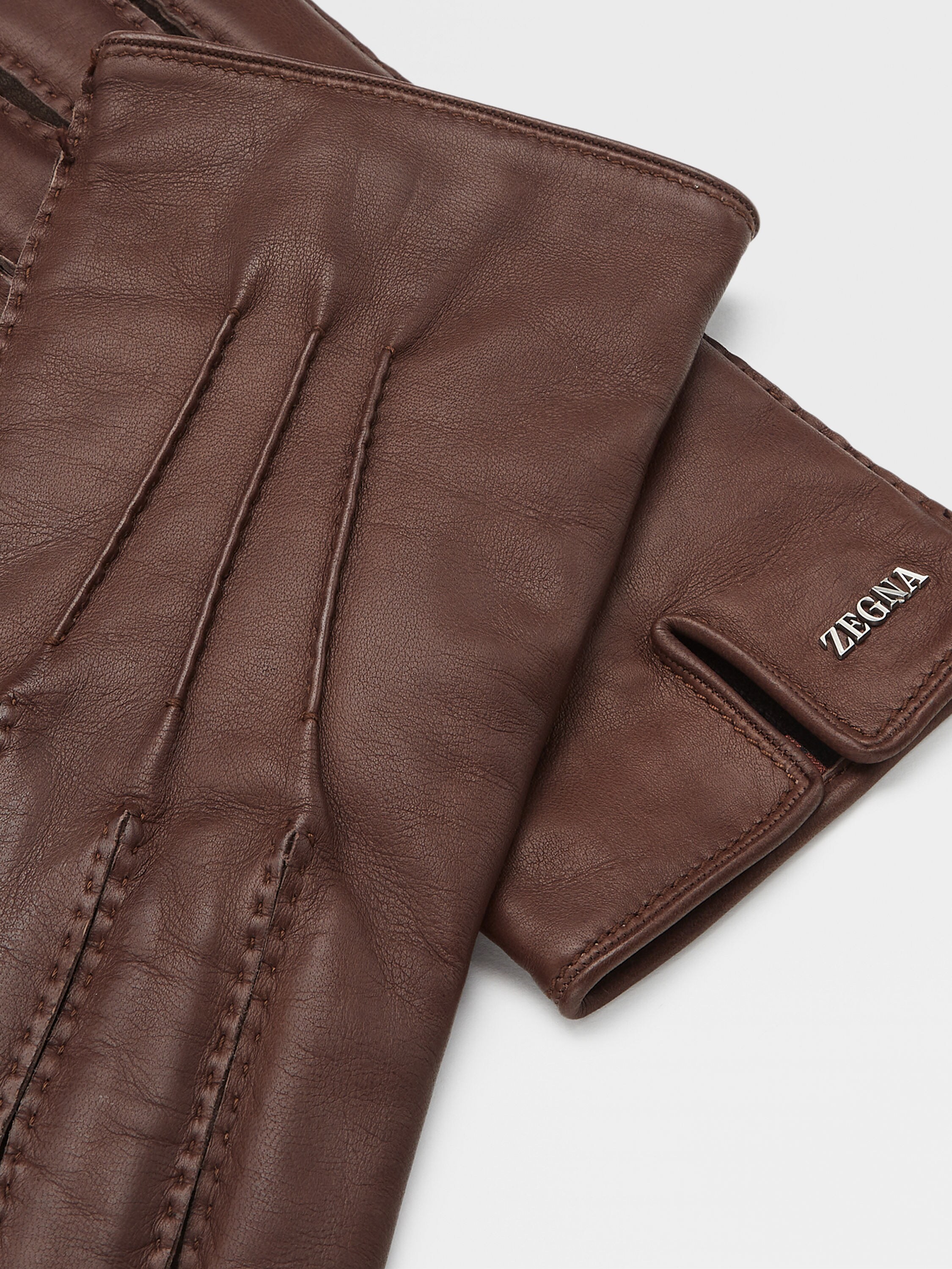 Dark Brown Leather Gloves Product detail photo #1