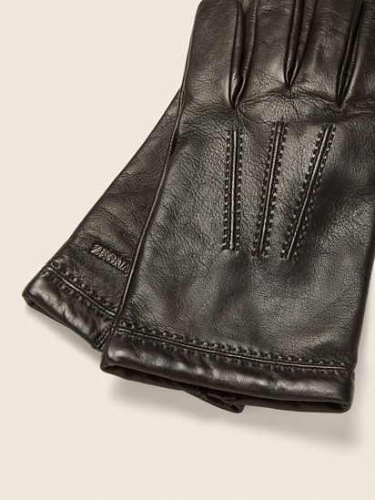 Black Leather Gloves FW26 39383701 | Zegna TR
