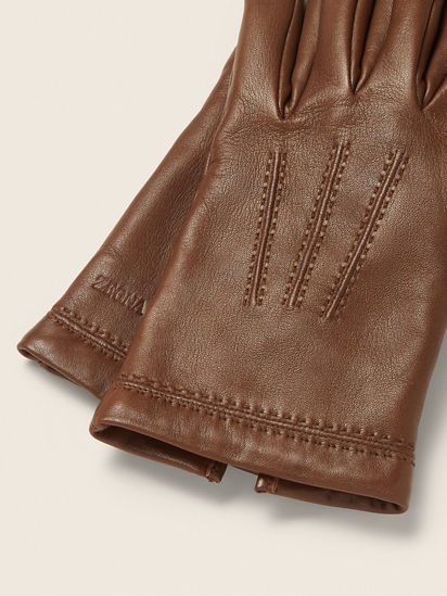 Dark Brown Leather Gloves FW26 39383703 | Zegna TR