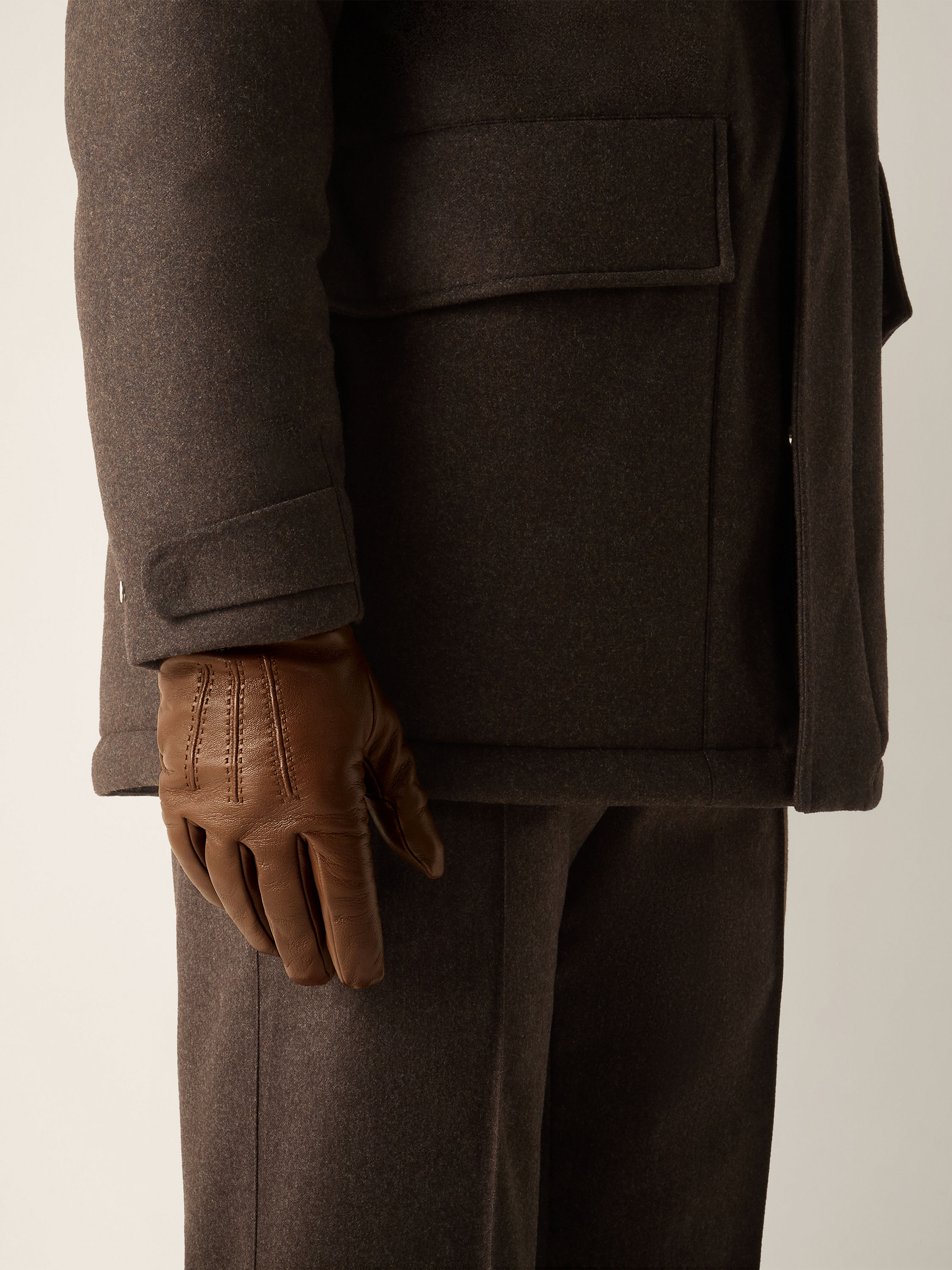 Dark Brown Leather Gloves Product detail photo #2
