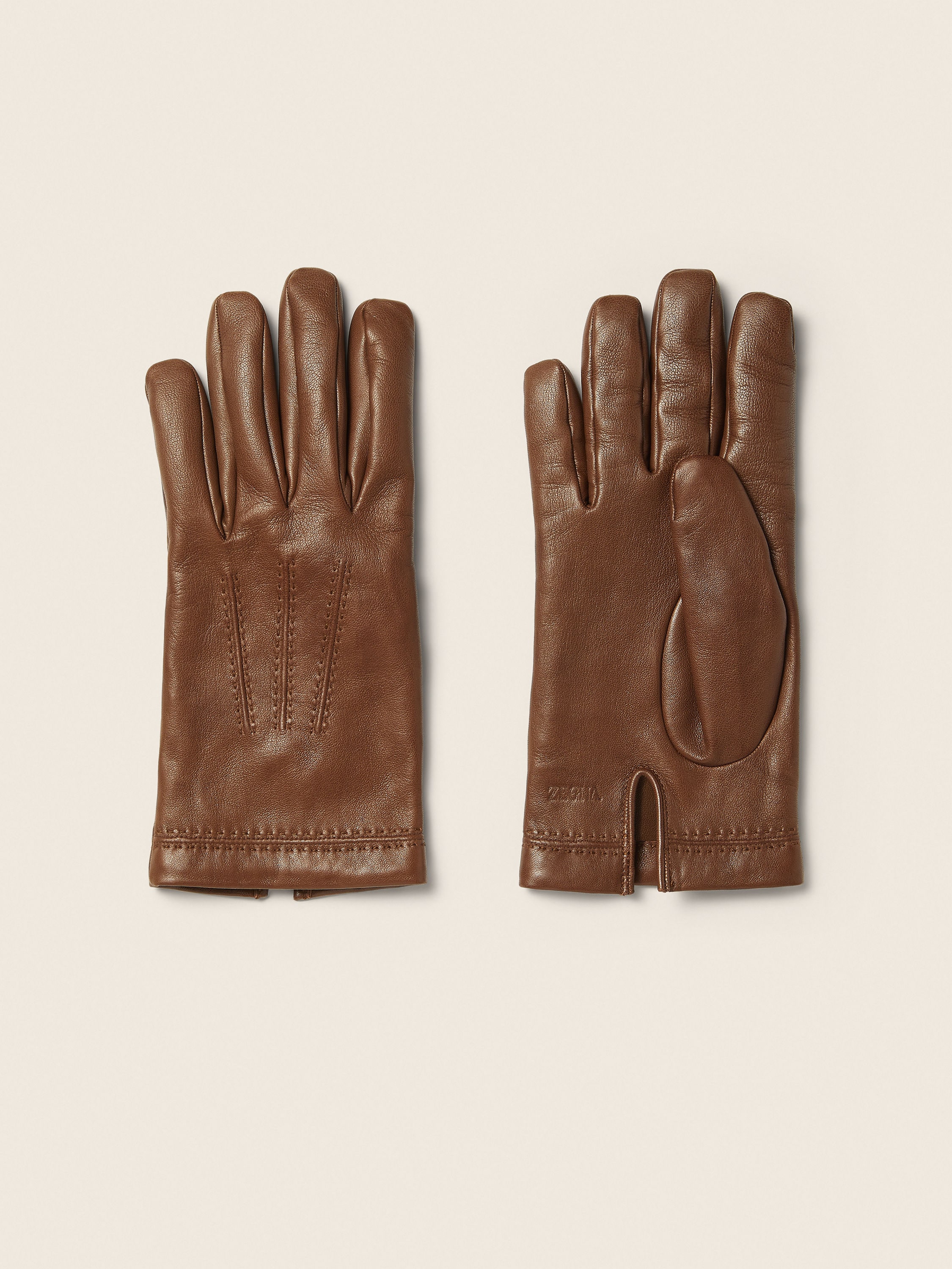 Dark Brown Leather Gloves FW26 39383703 | Zegna GR