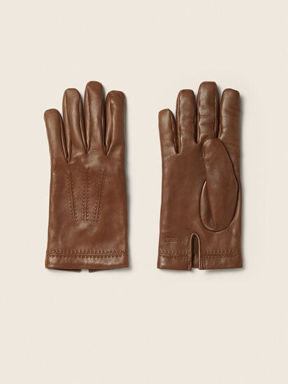 Dark Brown Leather Gloves FW26 39383703 | Zegna US