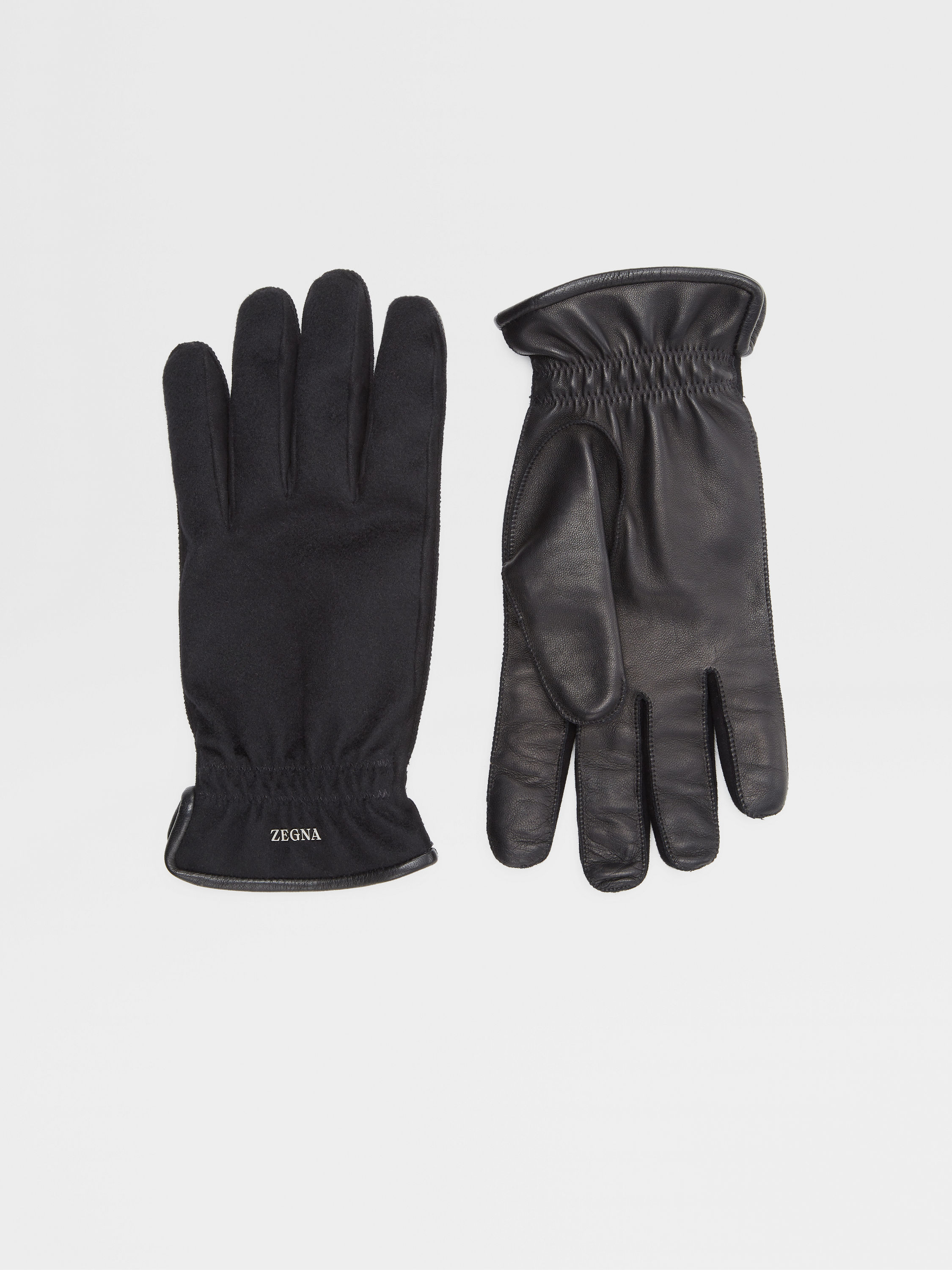 Black Oasi Cashmere and Leather Gloves FW23 23233784 | Zegna US
