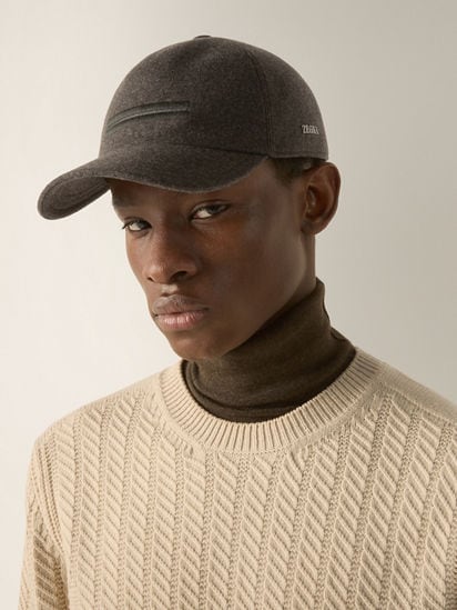 Green Mélange Oasi Cashmere Baseball Cap FW26 39334071 | Zegna ES